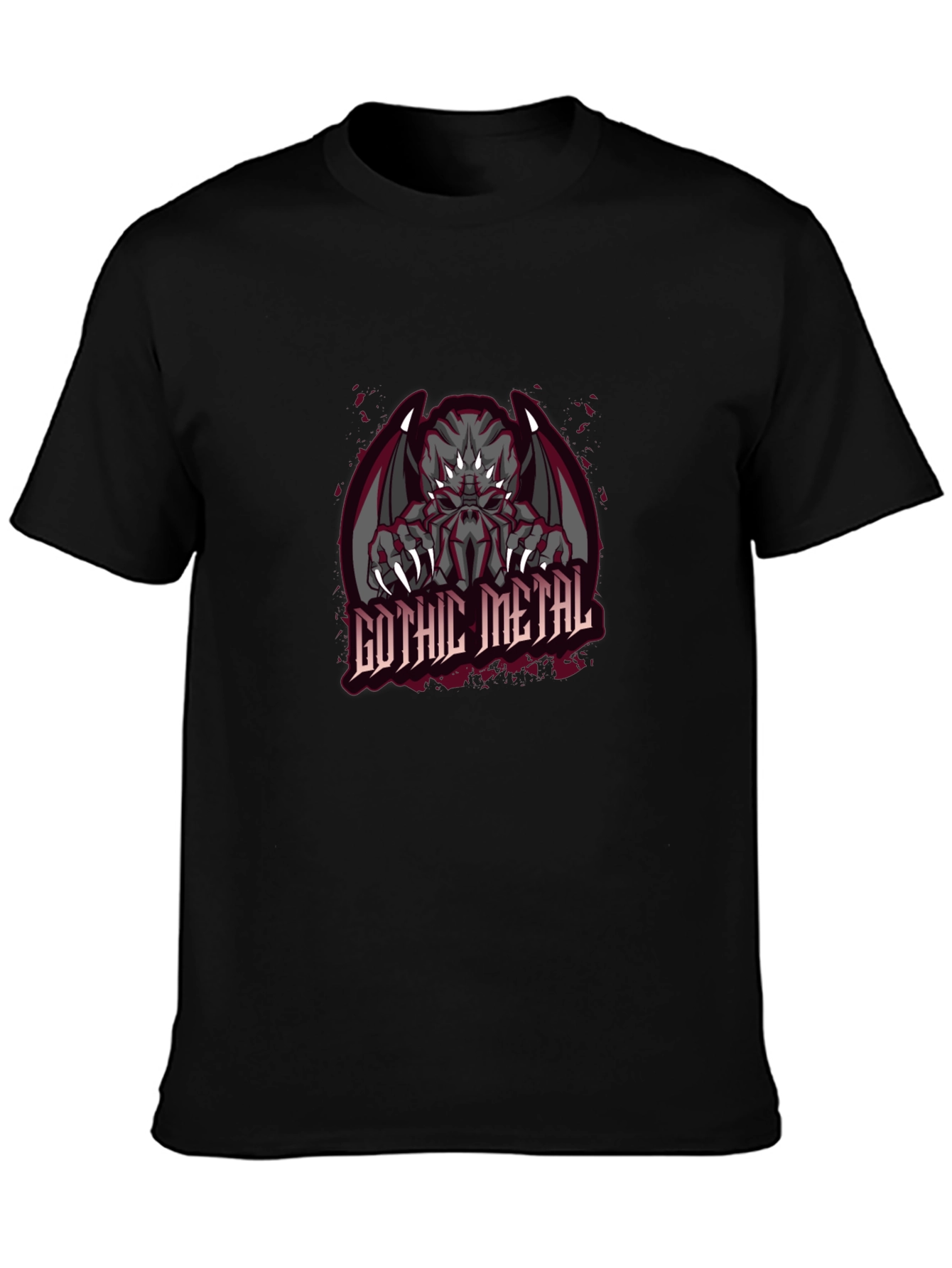 Gothic Metal Monster Graphic T-Shirt
