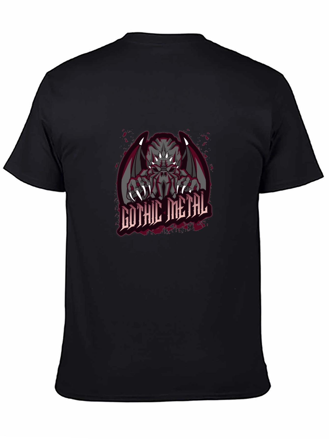 Gothic Metal Monster Graphic T-Shirt