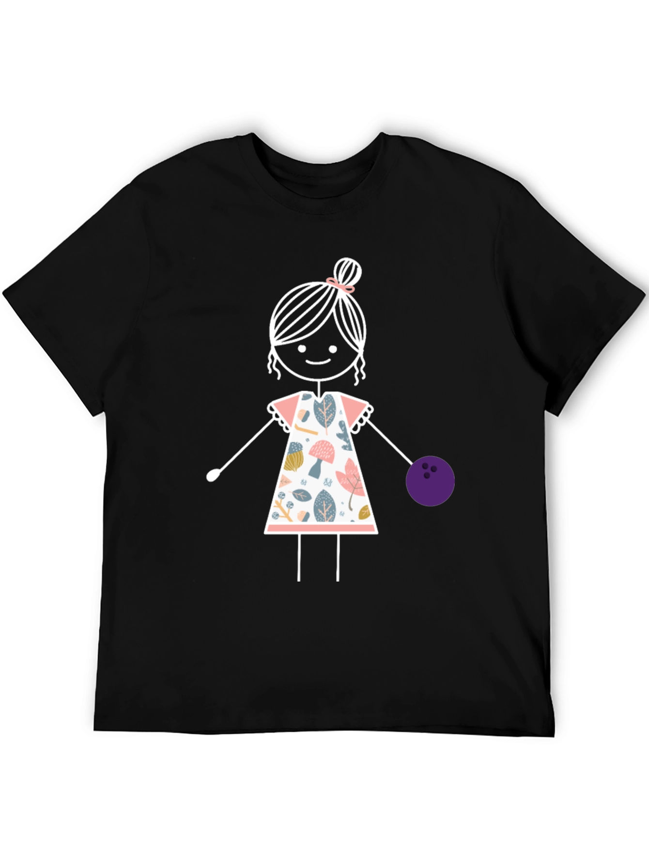Girl Bowling T-Shirt: Fun Floral Design