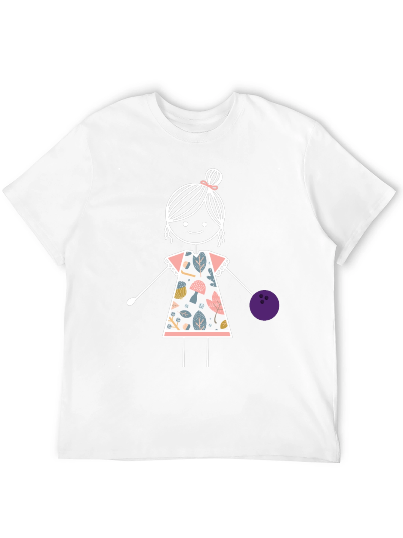 Girl Bowling T-Shirt: Fun Floral Design