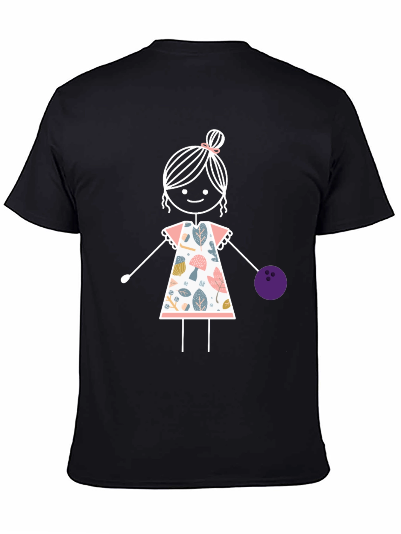 Girl Bowling T-Shirt: Fun Floral Design