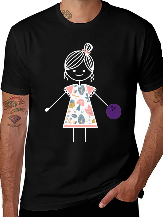 Girl Bowling T-Shirt: Fun Floral Design