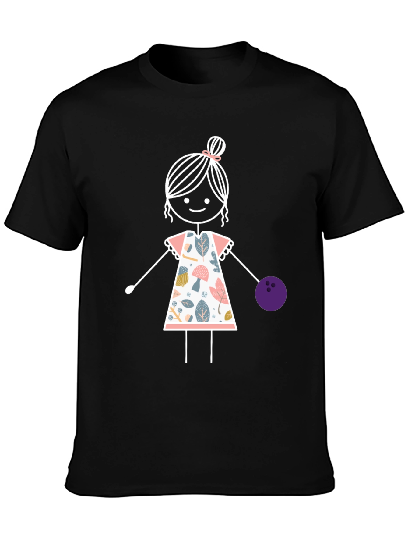 Girl Bowling T-Shirt: Fun Floral Design