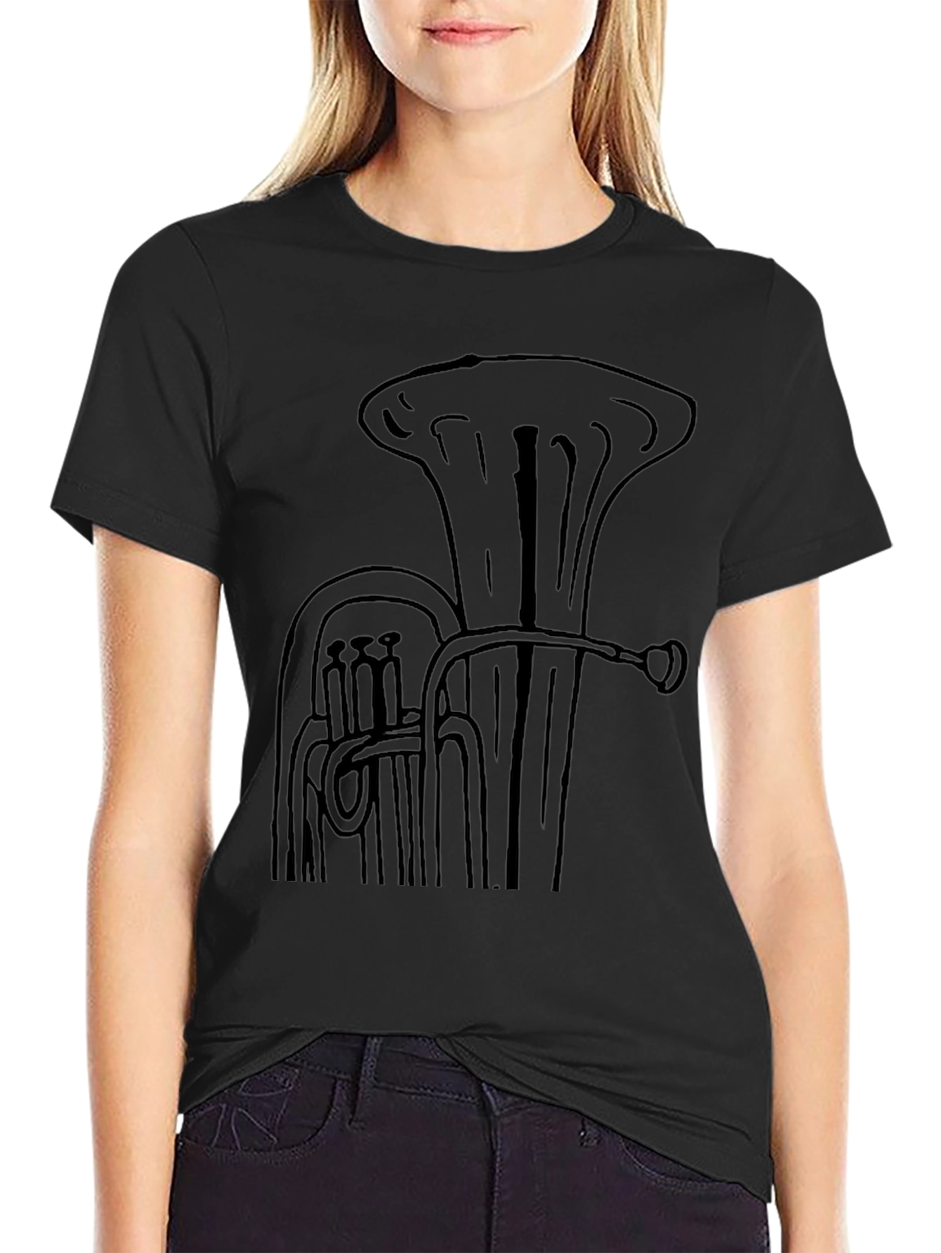 Tuba Graphic Black T-Shirt