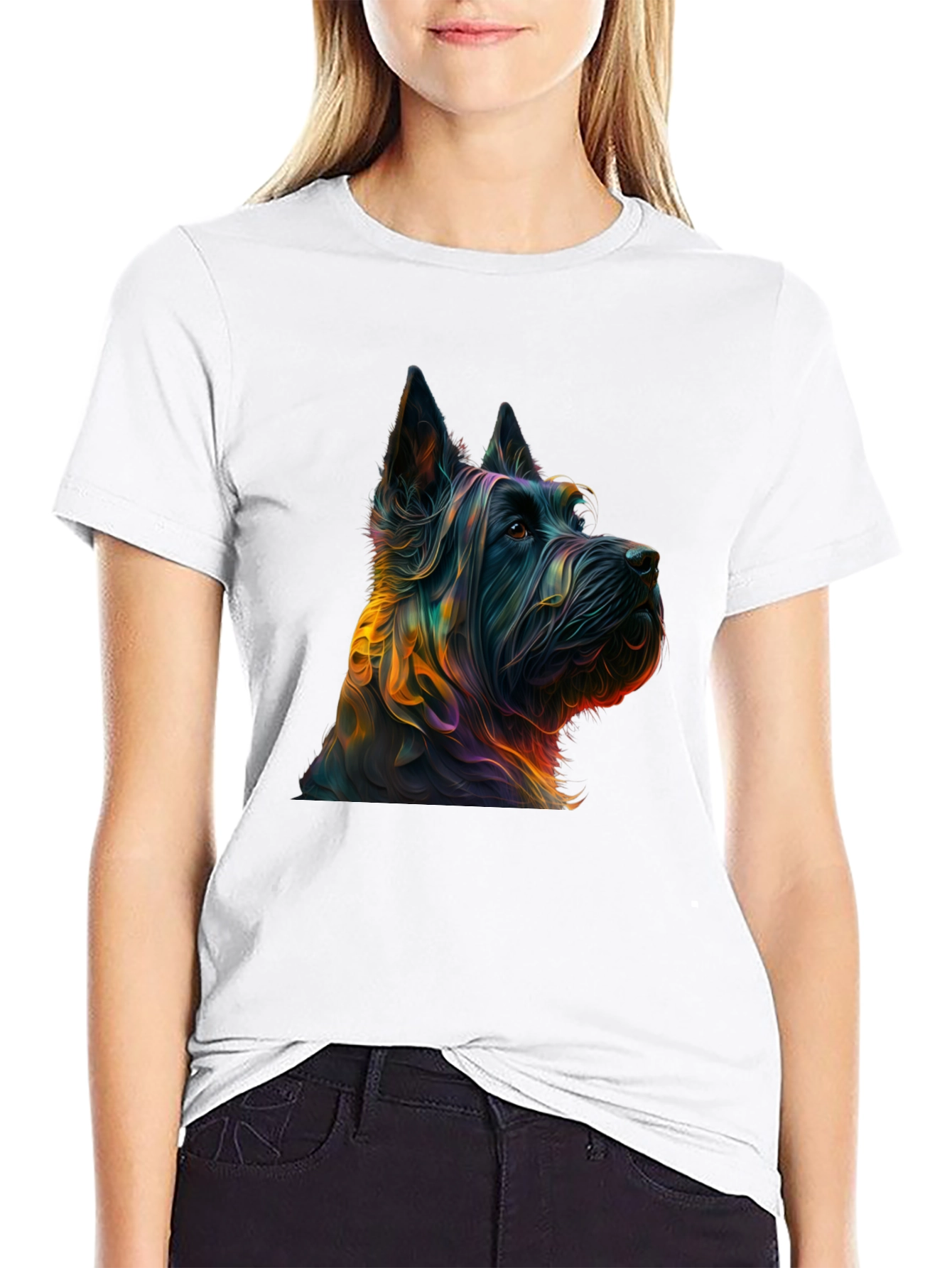 Dog Breed Graphic Print Black Tee