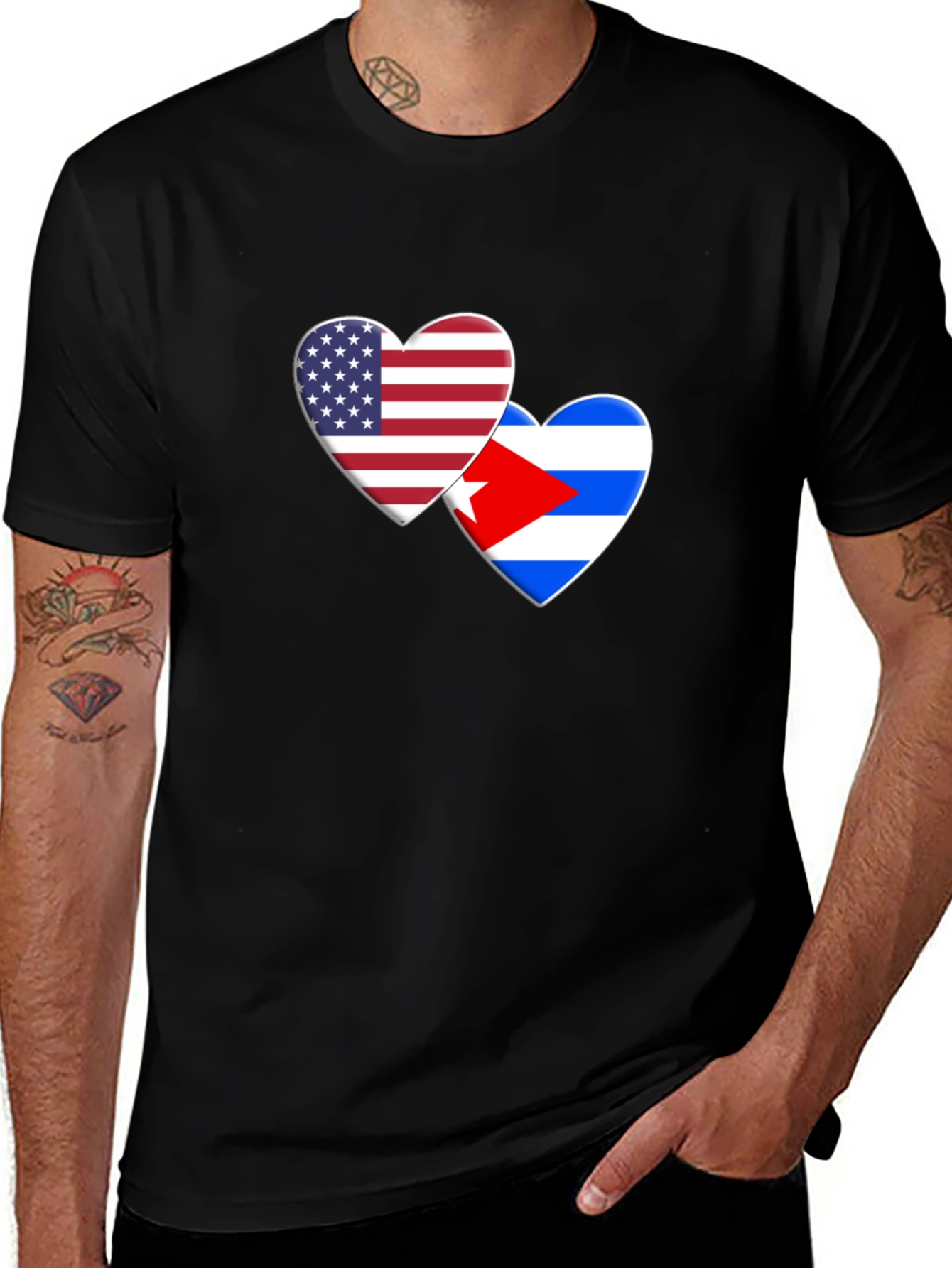 USA Cuba Love Heart T-Shirt