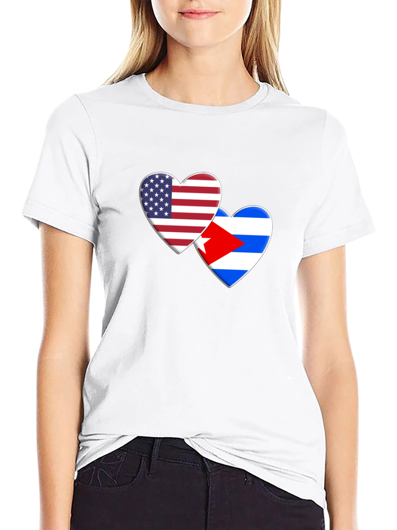 USA Cuba Love Heart T-Shirt