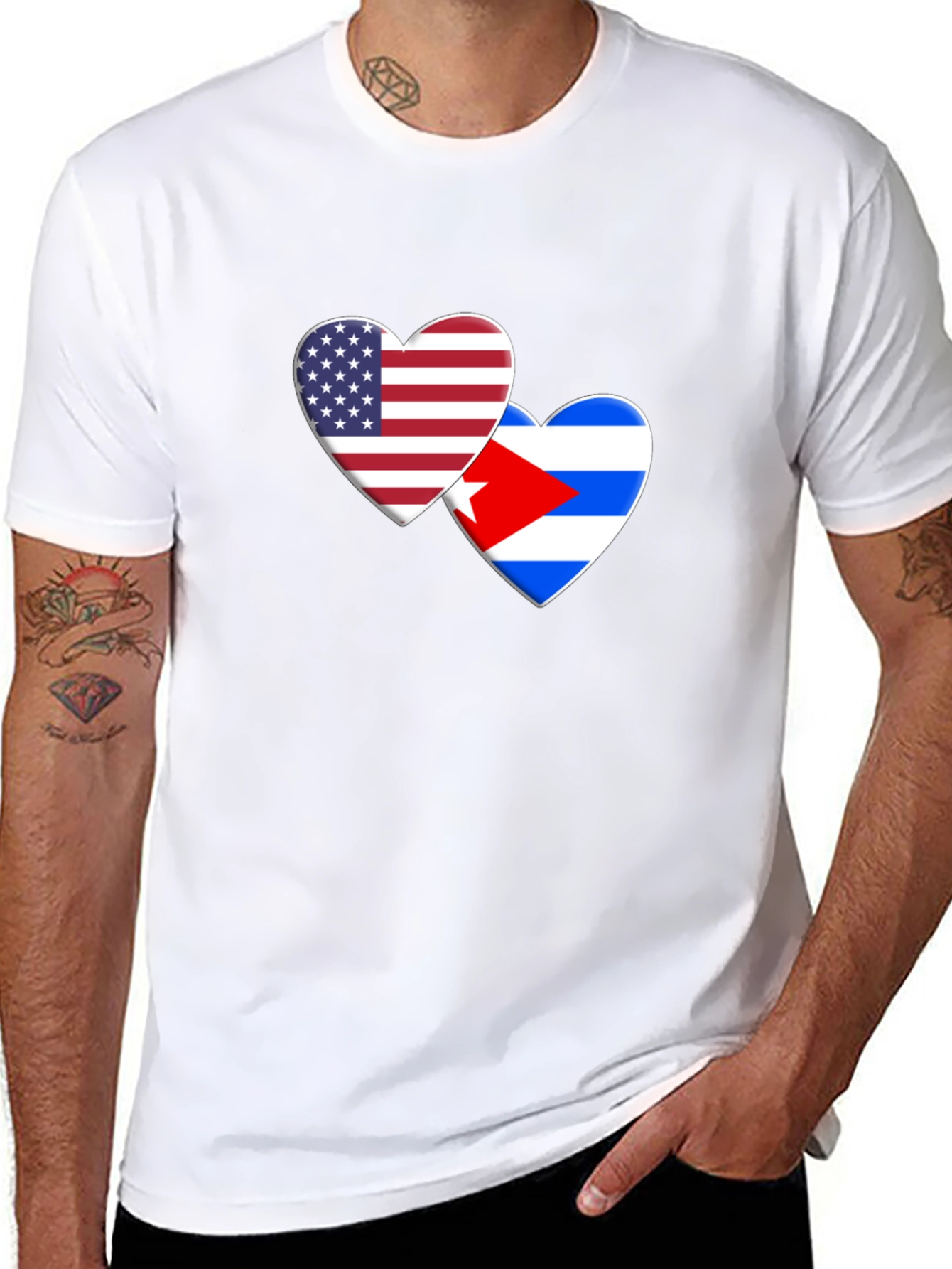 USA Cuba Love Heart T-Shirt