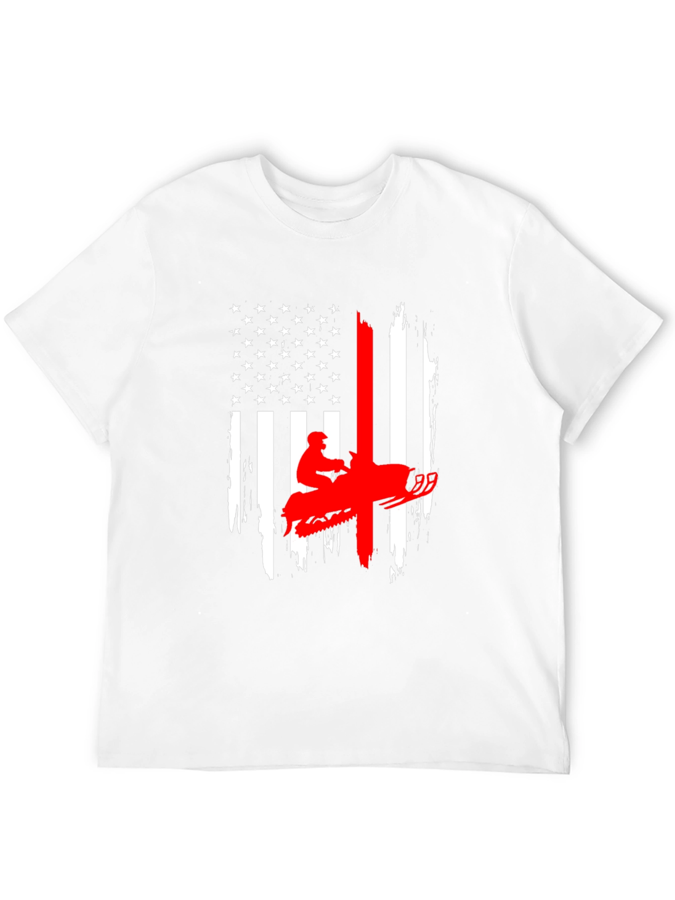 American Flag Snowmobile Graphic T-Shirt