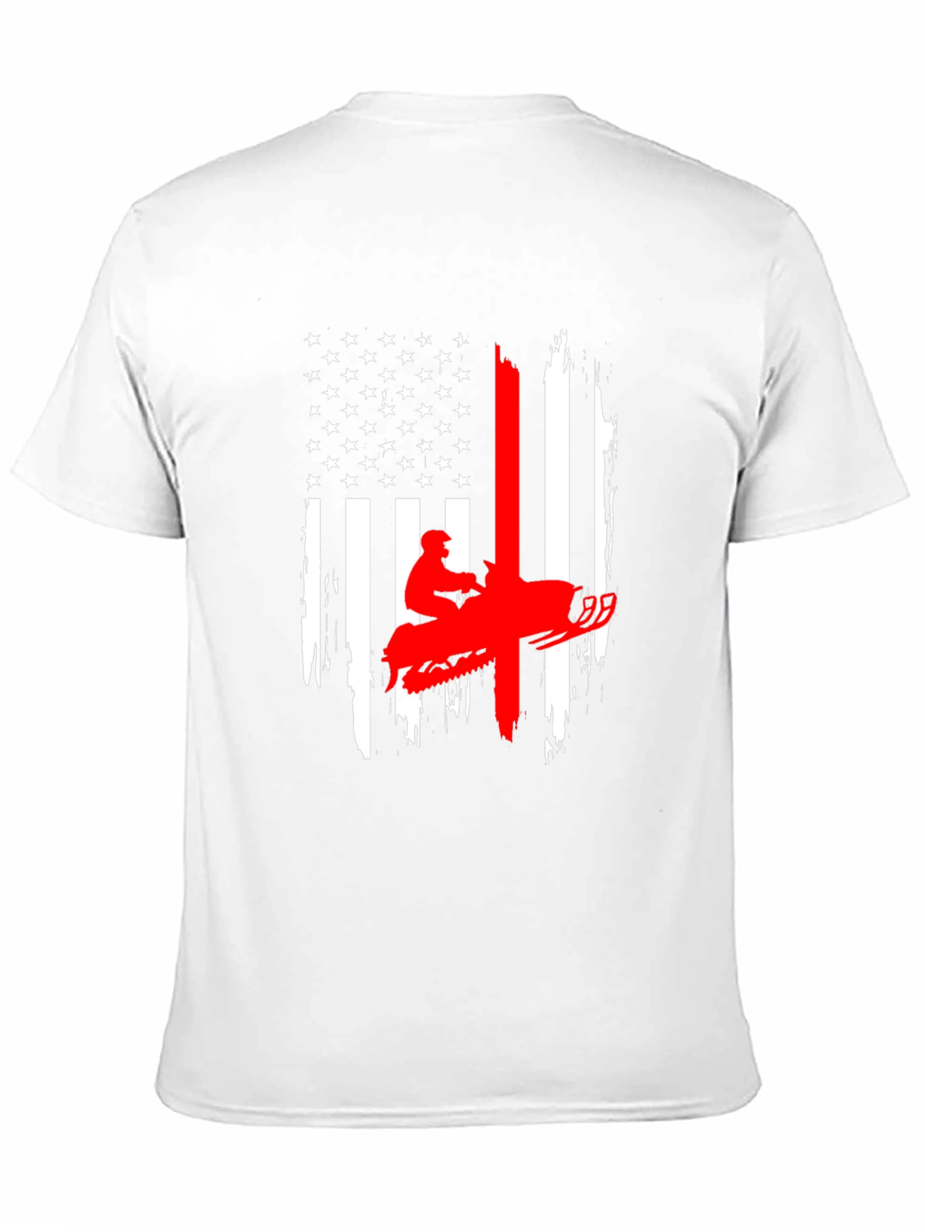American Flag Snowmobile Graphic T-Shirt