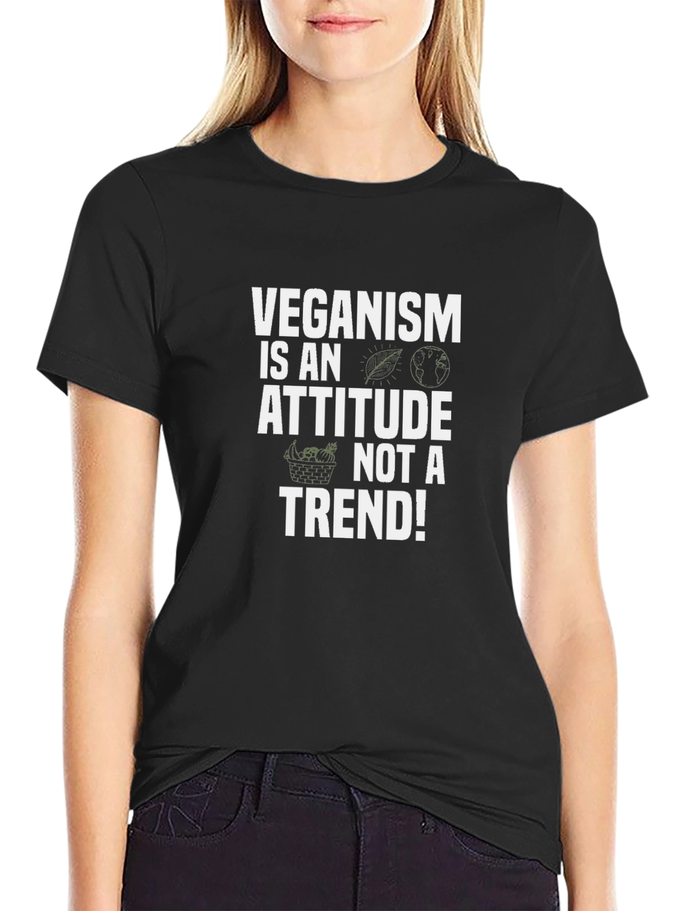 Veganism Attitude T-Shirt - Black