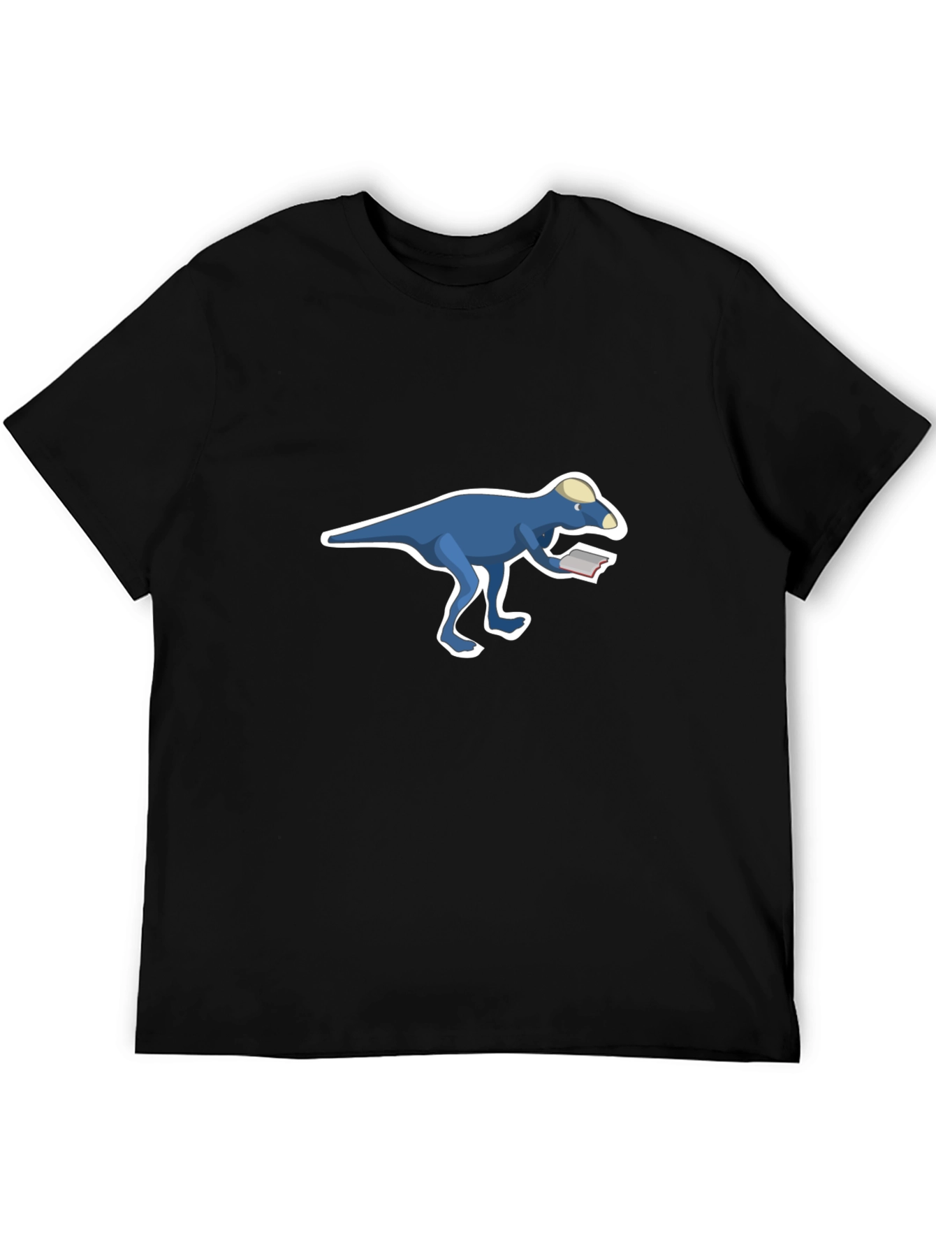 Dinosaur Reading T-Shirt - Cool Black Tee