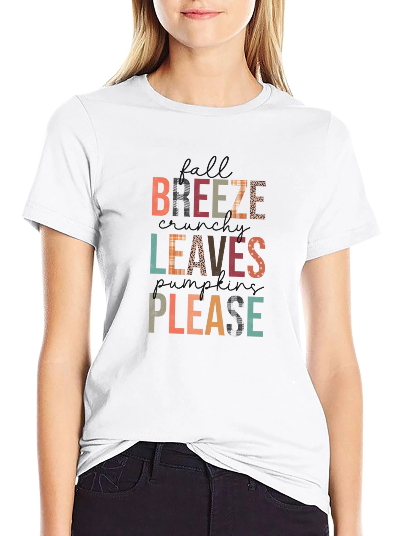 Fall Breeze Leaves Pumpkins Please T-Shirt