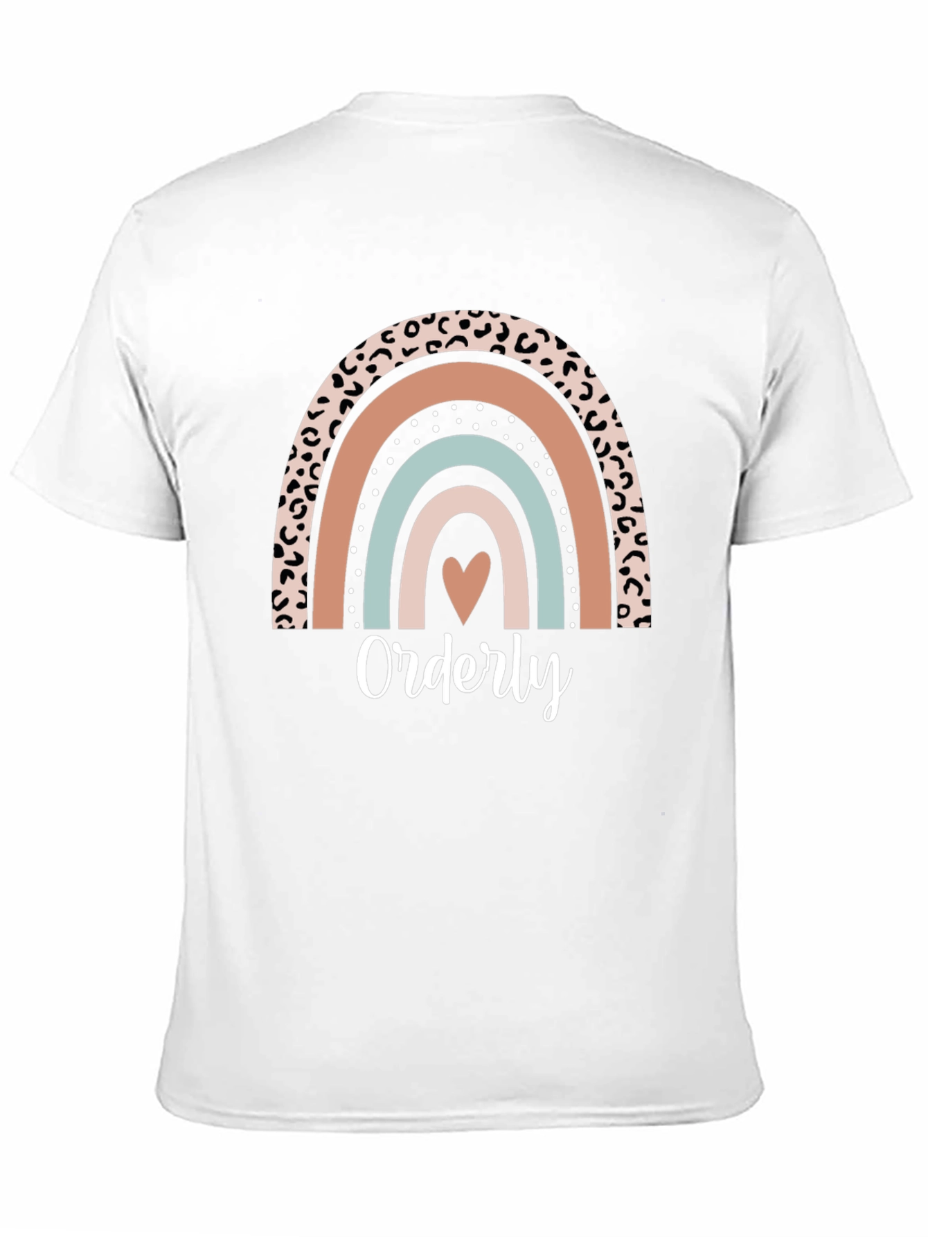 Orderly Rainbow Heart T-Shirt - Trendy Graphic Tee