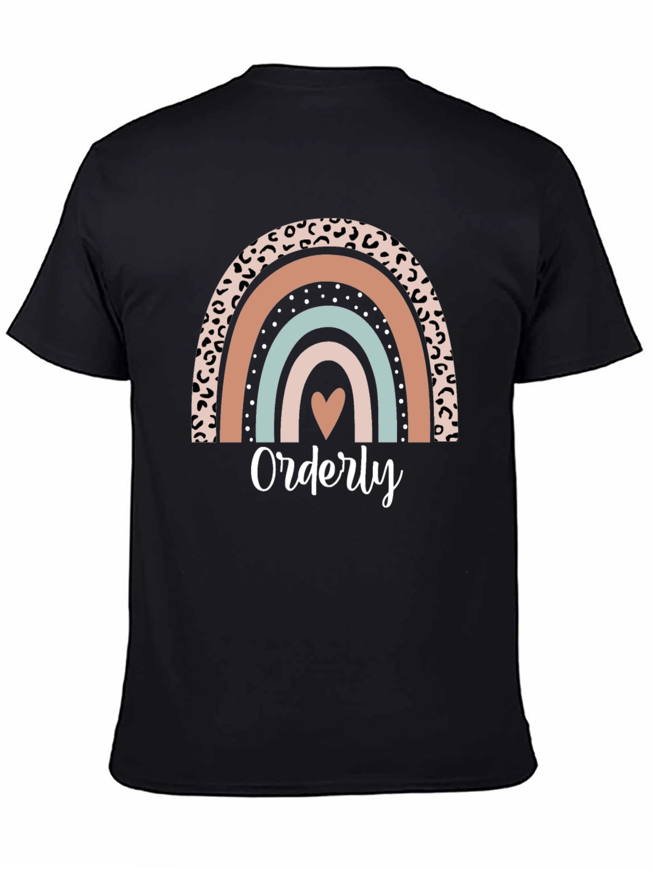 Orderly Rainbow Heart T-Shirt - Trendy Graphic Tee