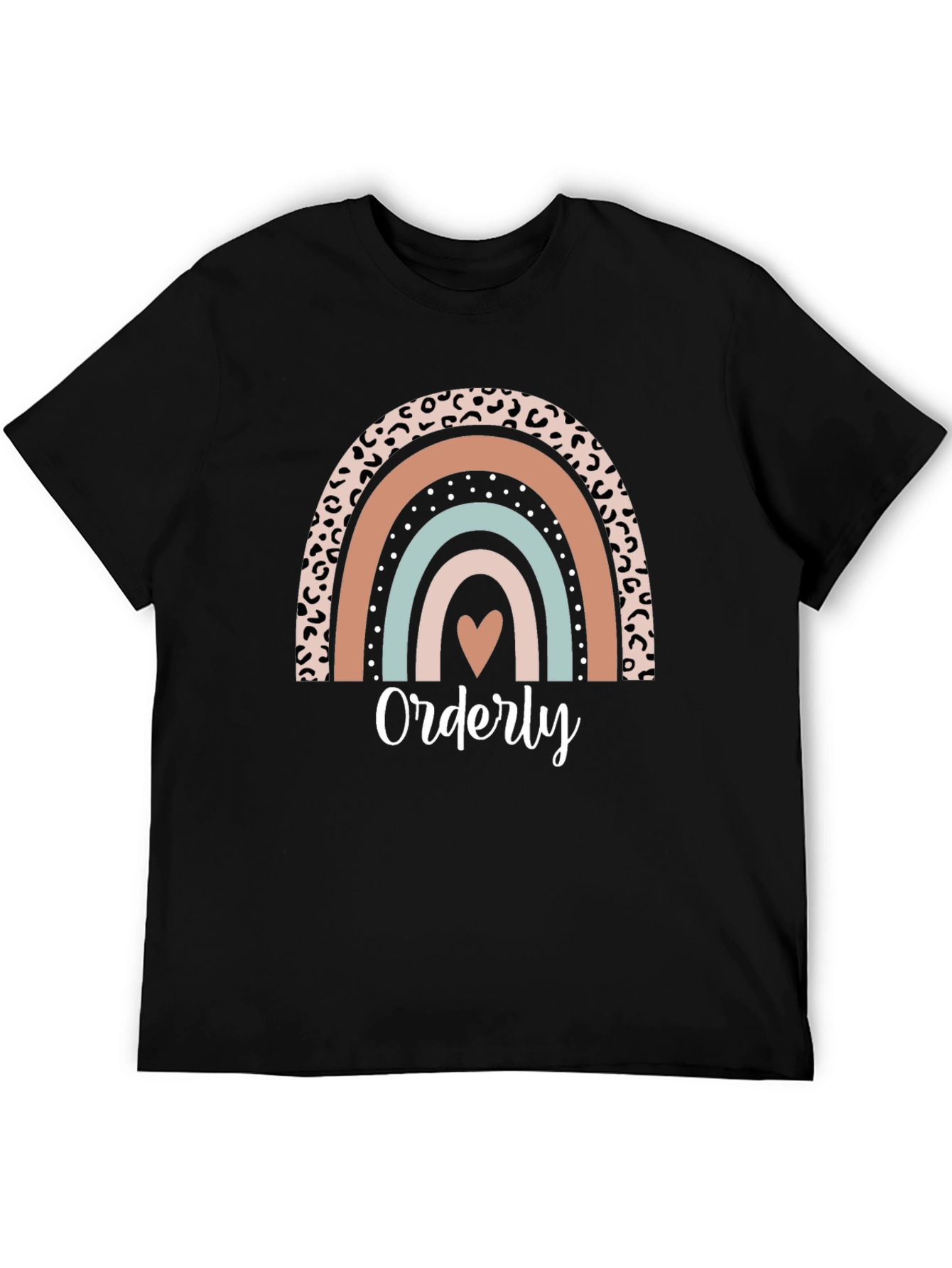 Orderly Rainbow Heart T-Shirt - Trendy Graphic Tee