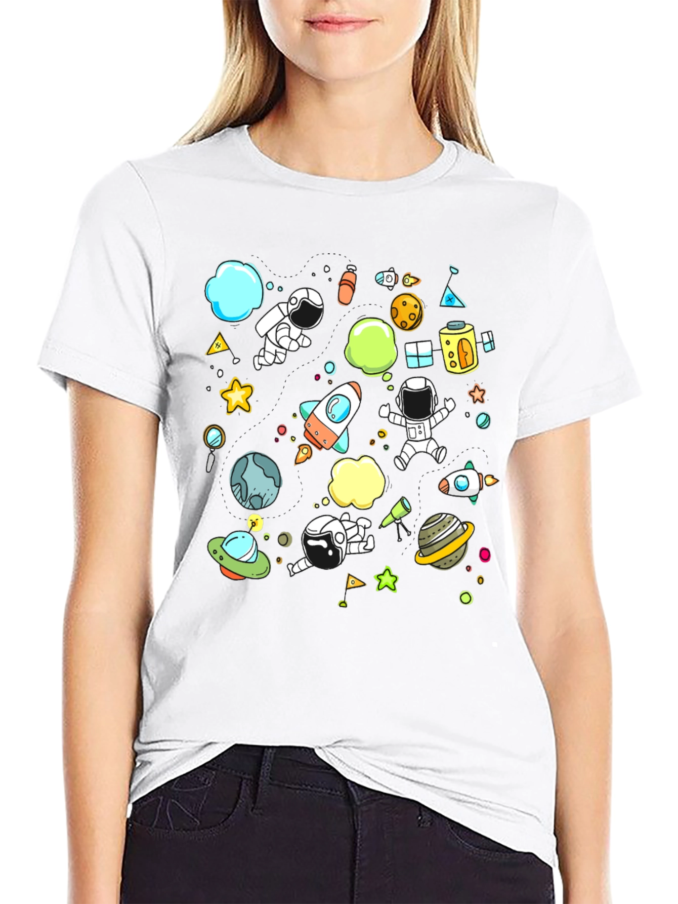Space Adventure Graphic Tee - Black