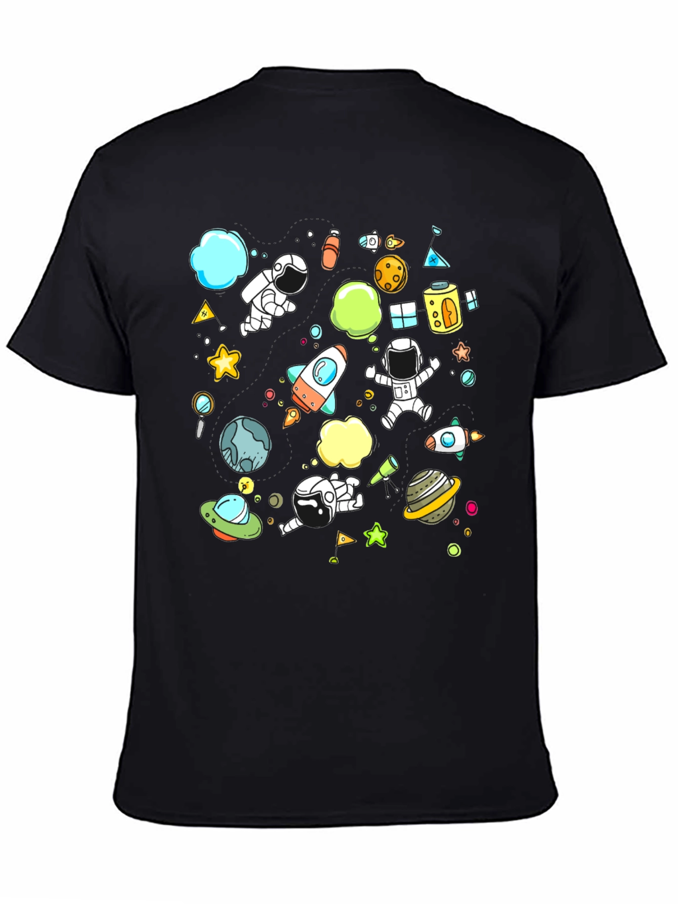 Space Adventure Graphic Tee - Black