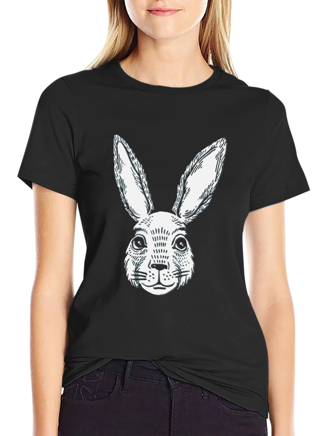 Black Rabbit Graphic T-Shirt | Casual Cotton Tee