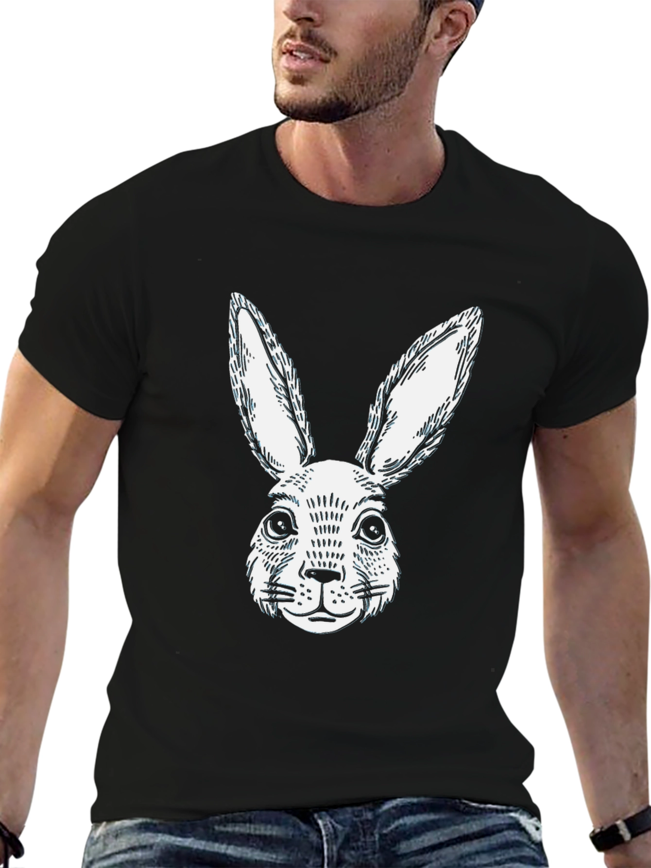 Black Rabbit Graphic T-Shirt | Casual Cotton Tee