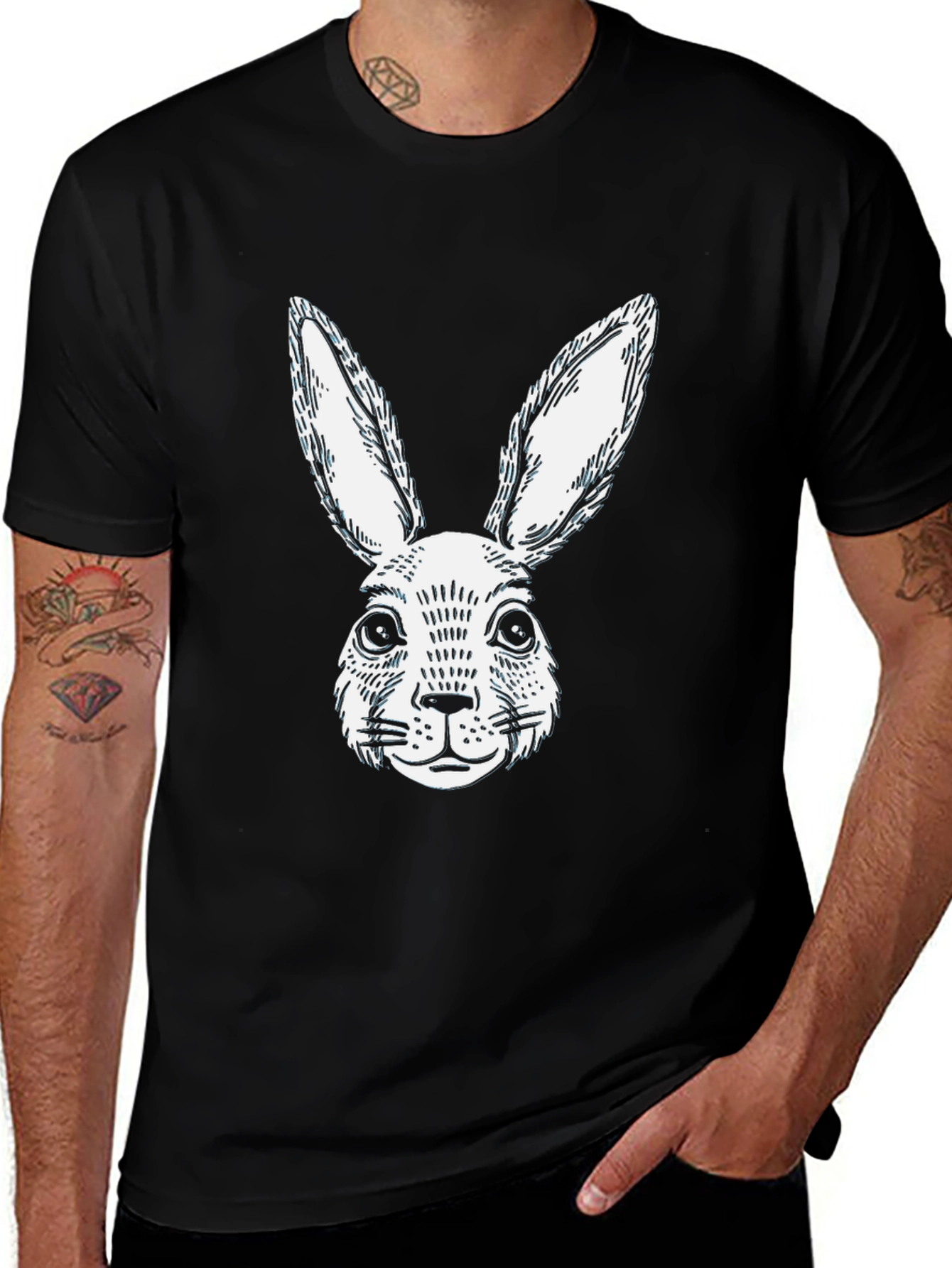 Black Rabbit Graphic T-Shirt | Casual Cotton Tee
