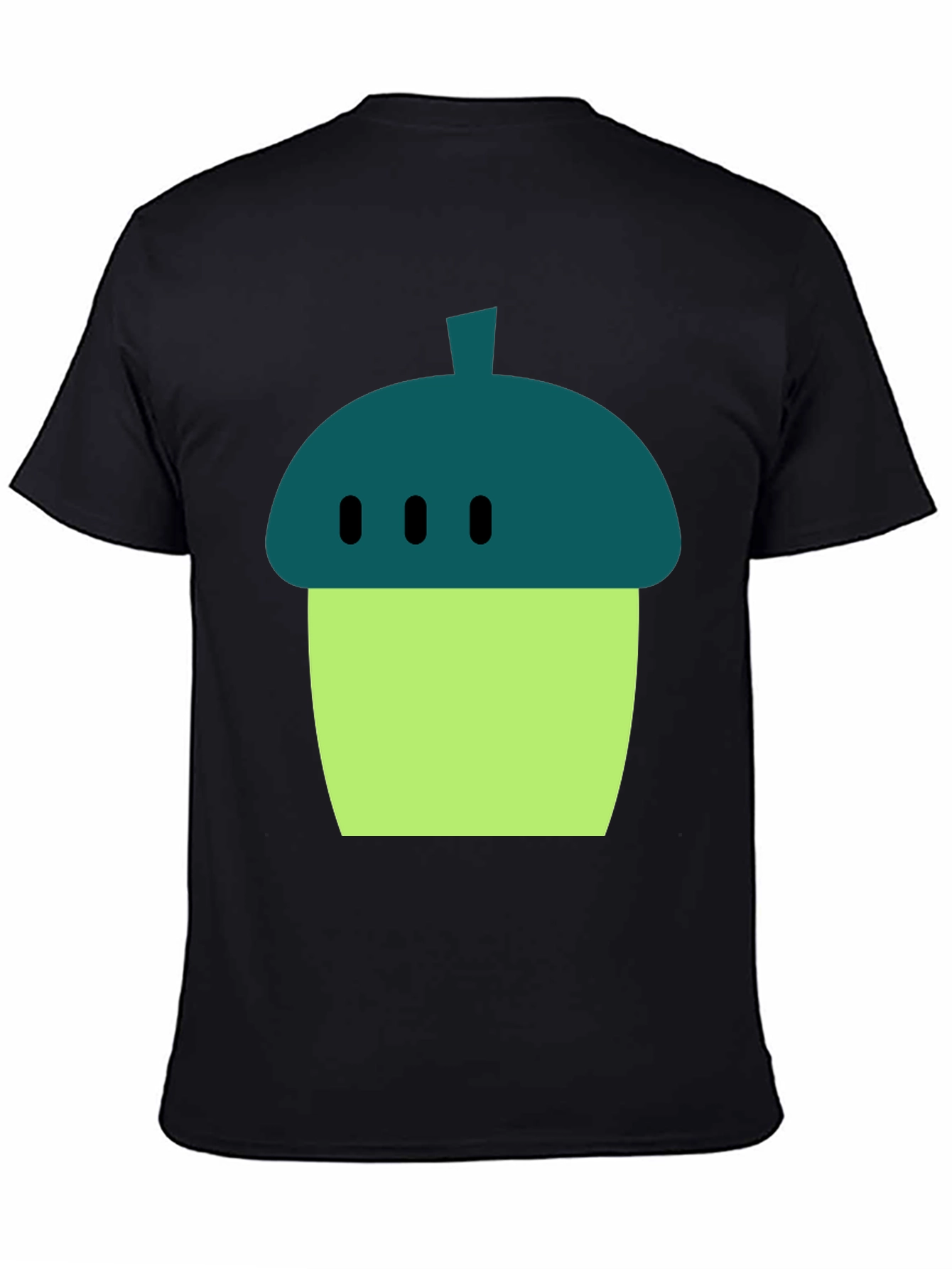 Acorn Cartoon Graphic Black T-Shirt