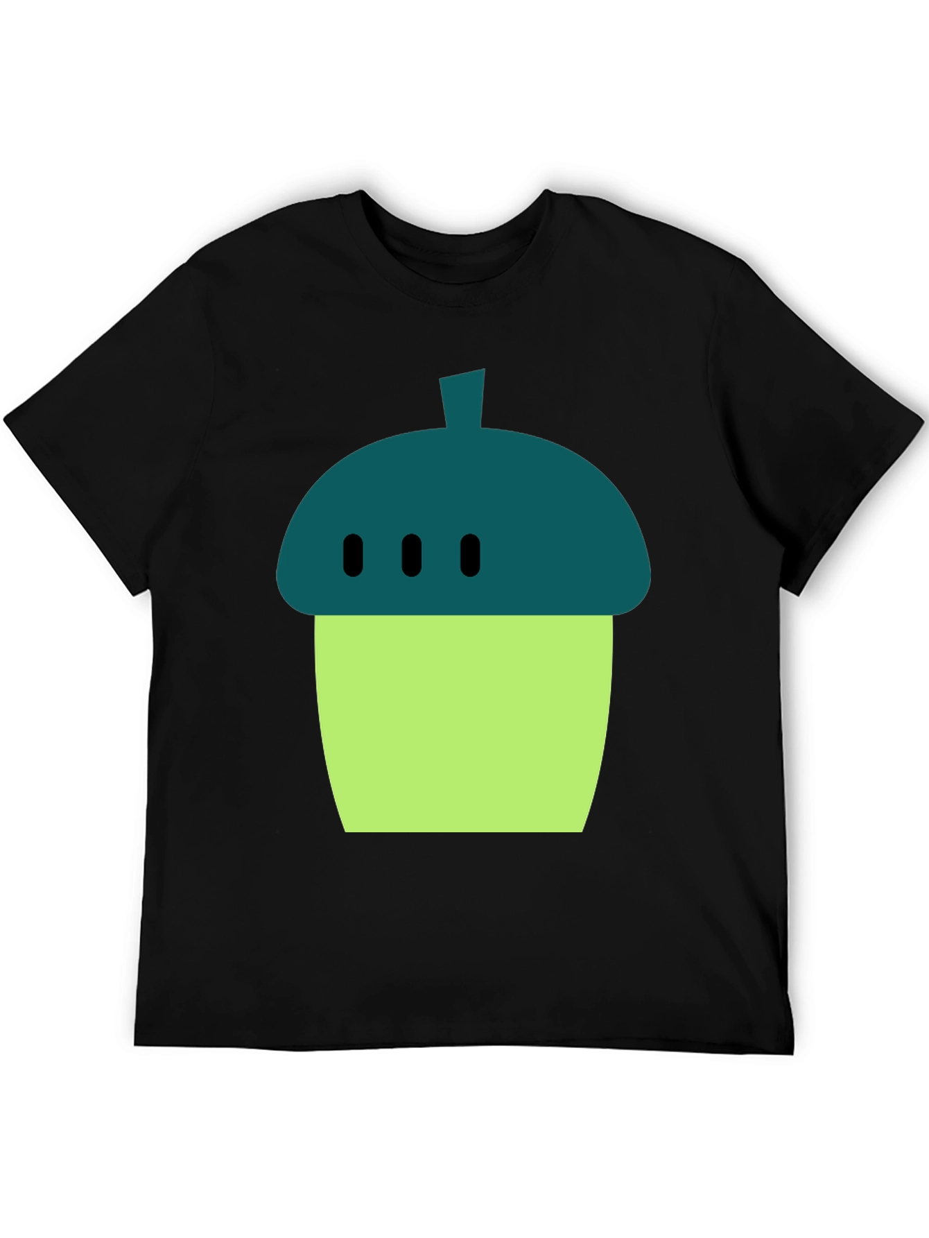 Acorn Cartoon Graphic Black T-Shirt