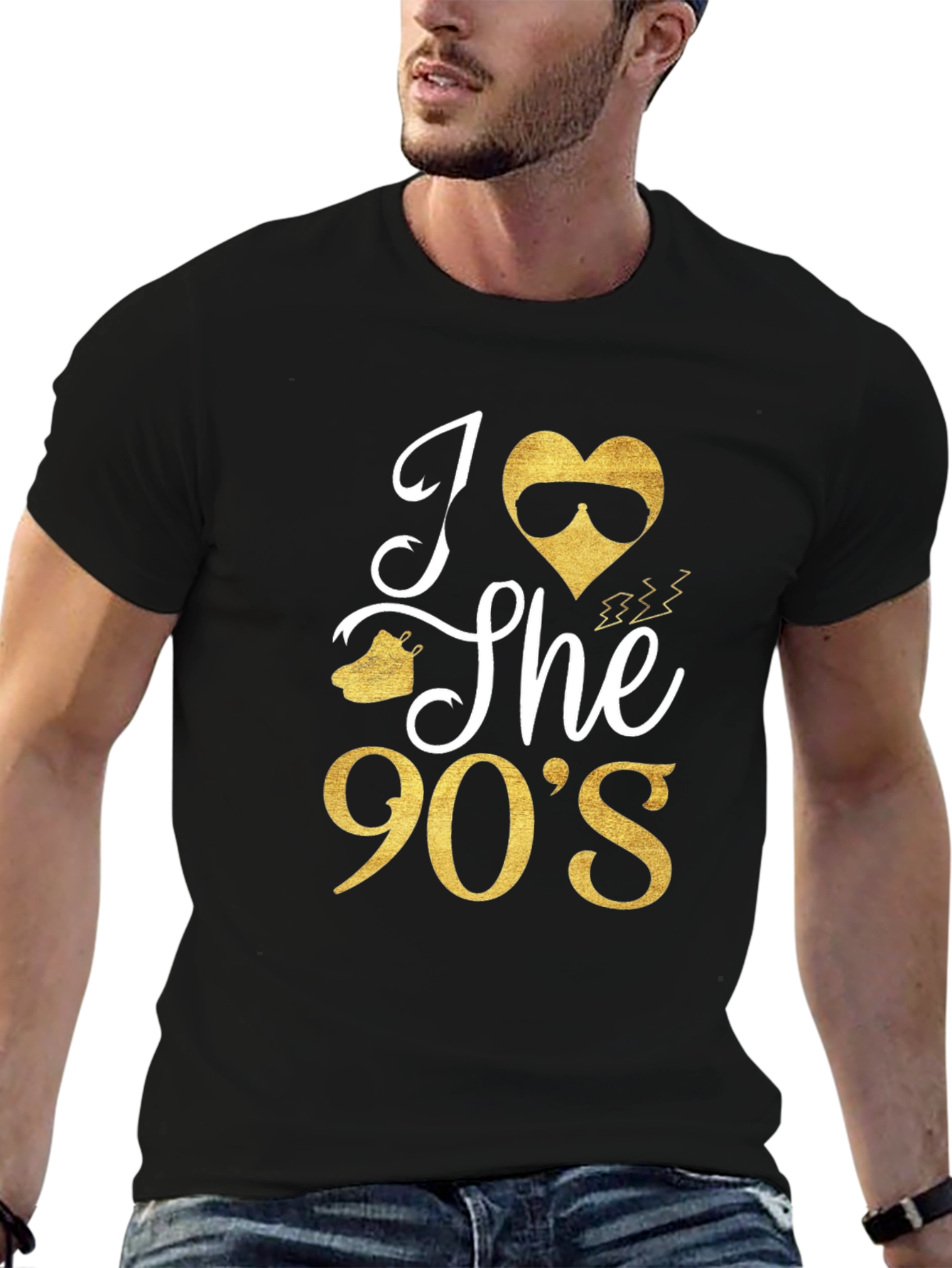 I Love The 90s T-Shirt Black Cotton
