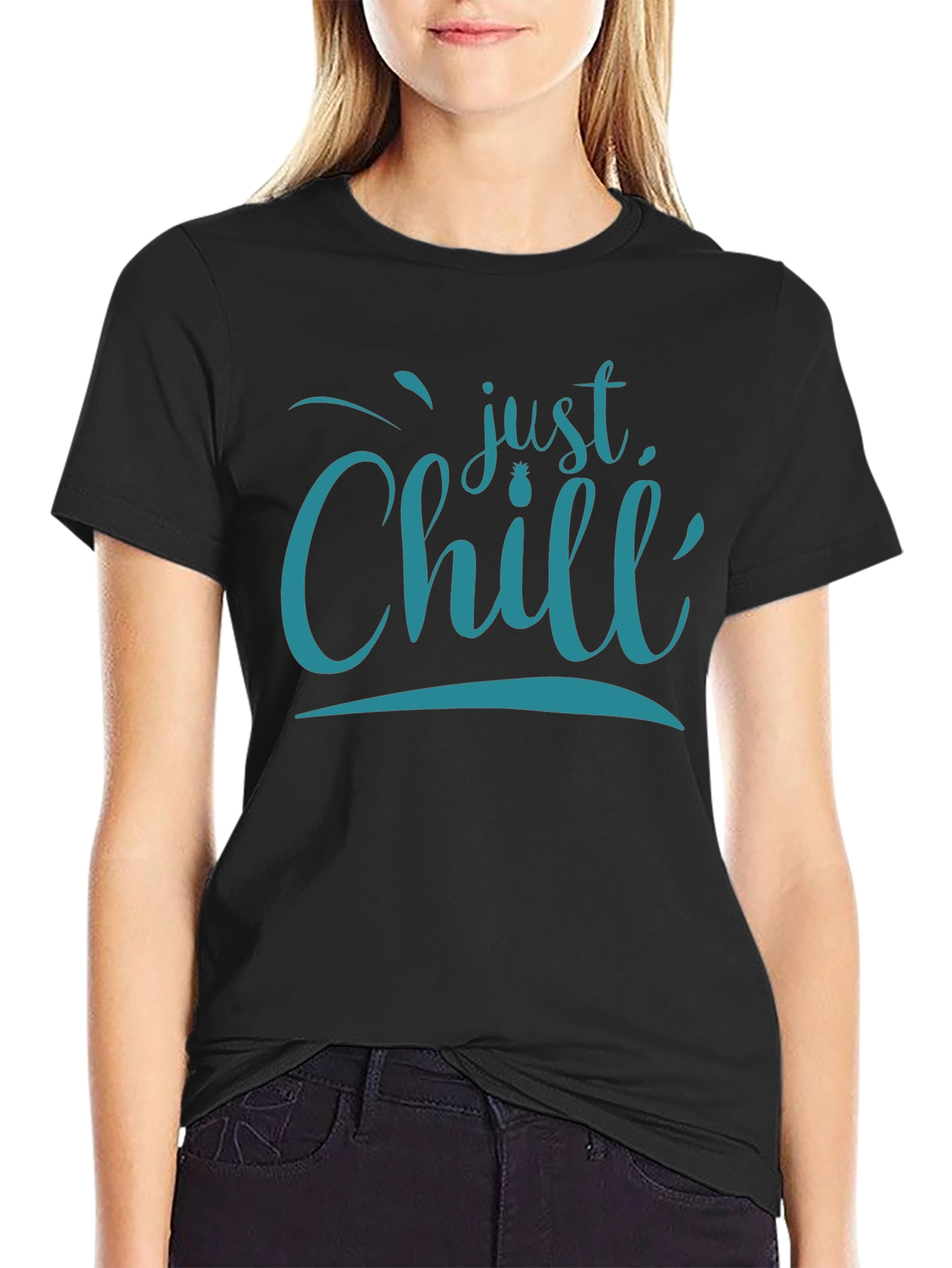 Just Chill Mens Black Graphic T-Shirt