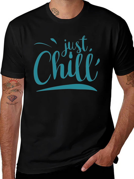Just Chill Mens Black Graphic T-Shirt