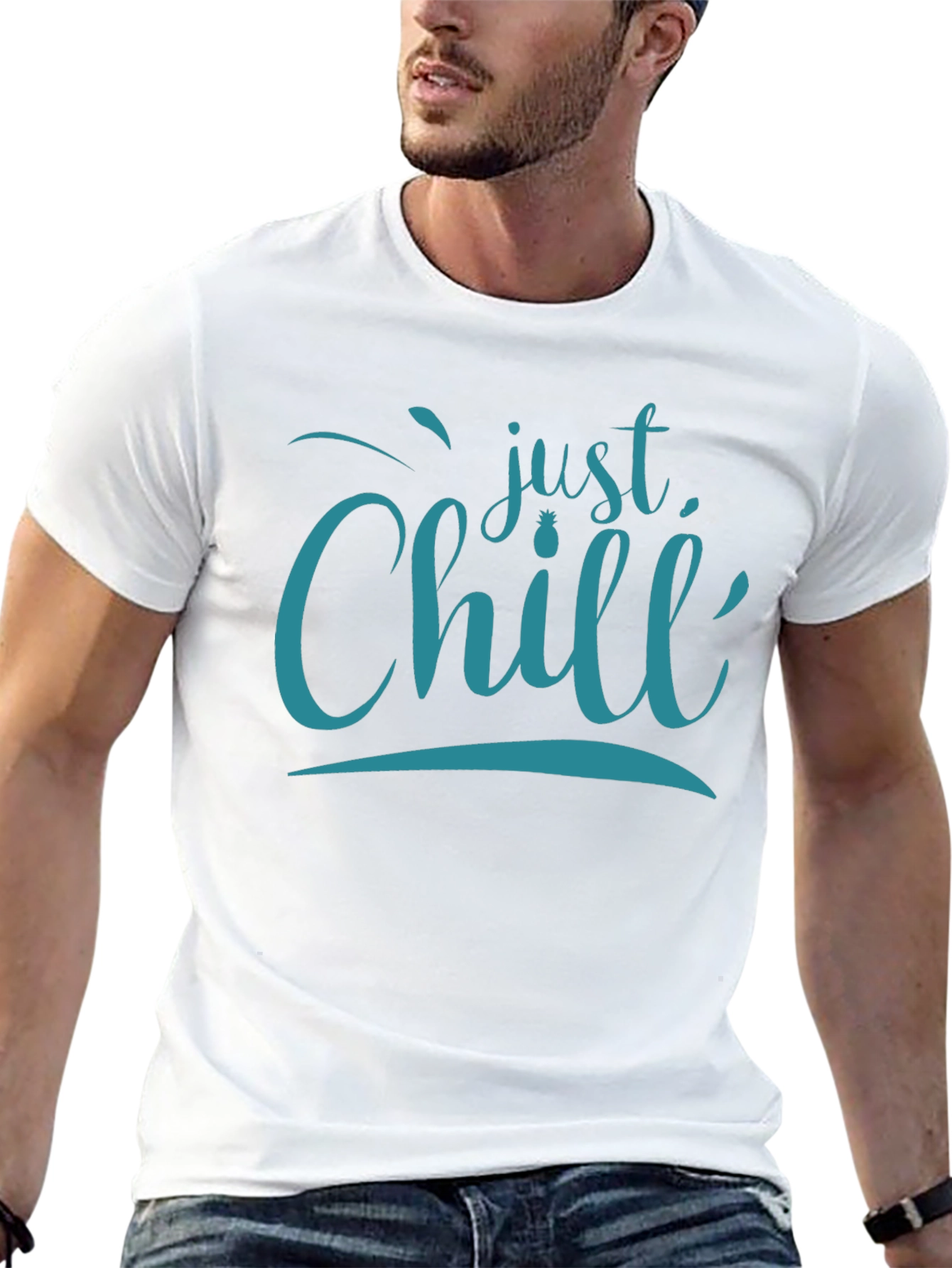 Just Chill Mens Black Graphic T-Shirt
