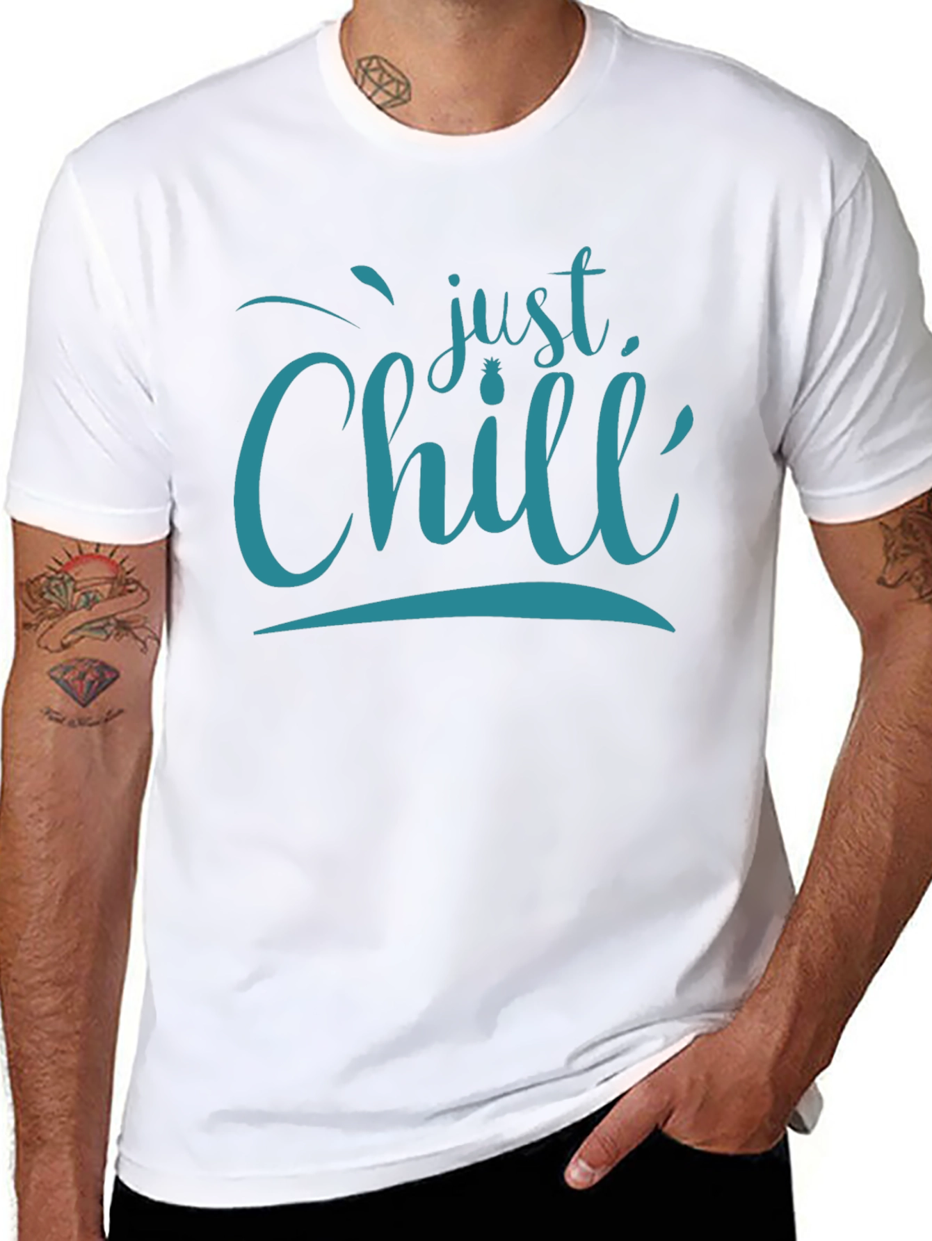Just Chill Mens Black Graphic T-Shirt