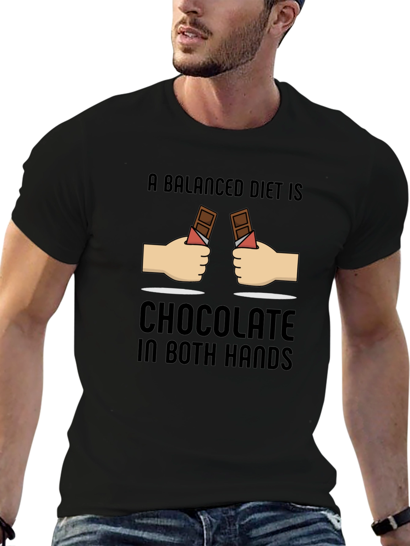 Chocolate in Both Hands Graphic T-Shirt