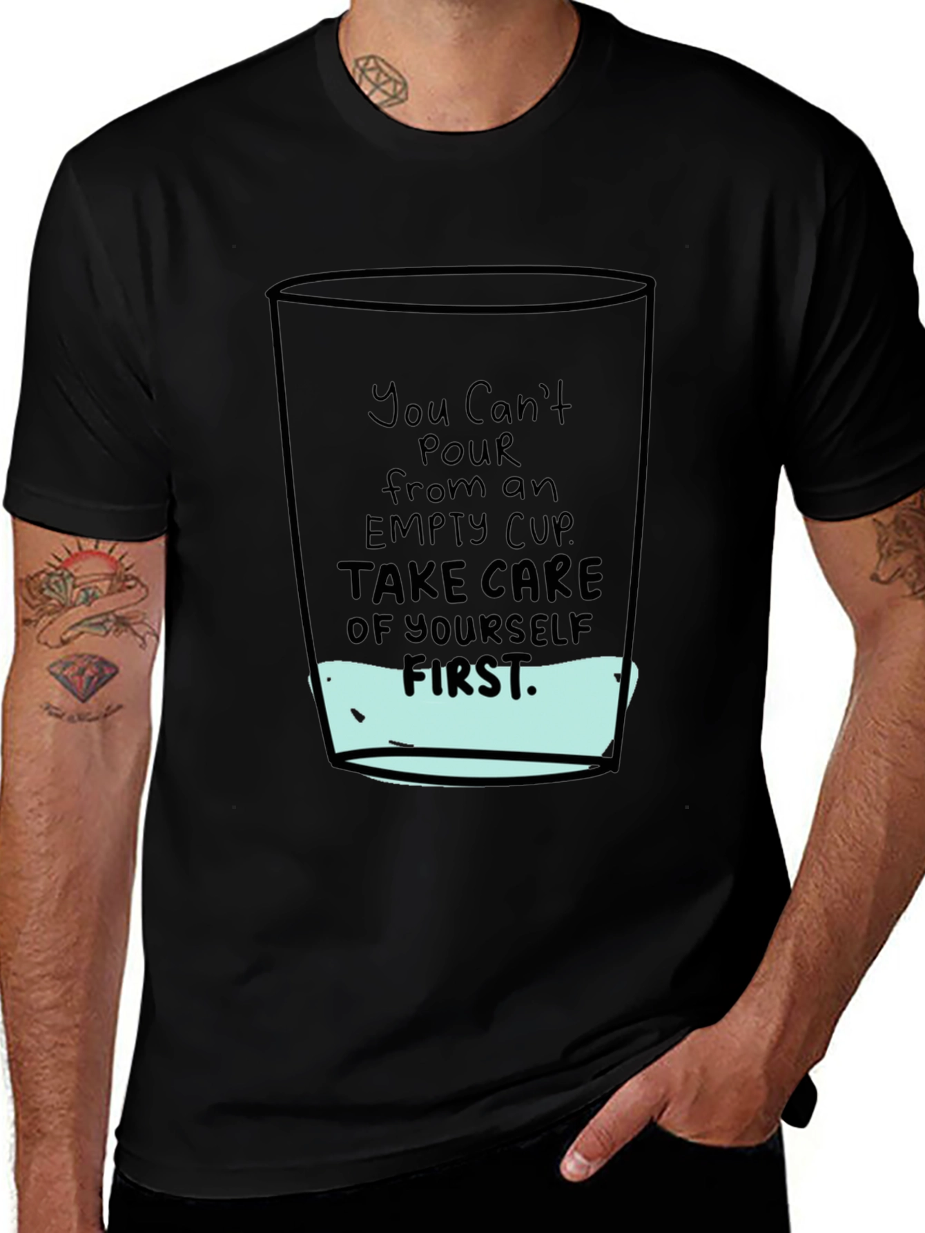 Empty Cup Graphic T-Shirt - Self Care Message