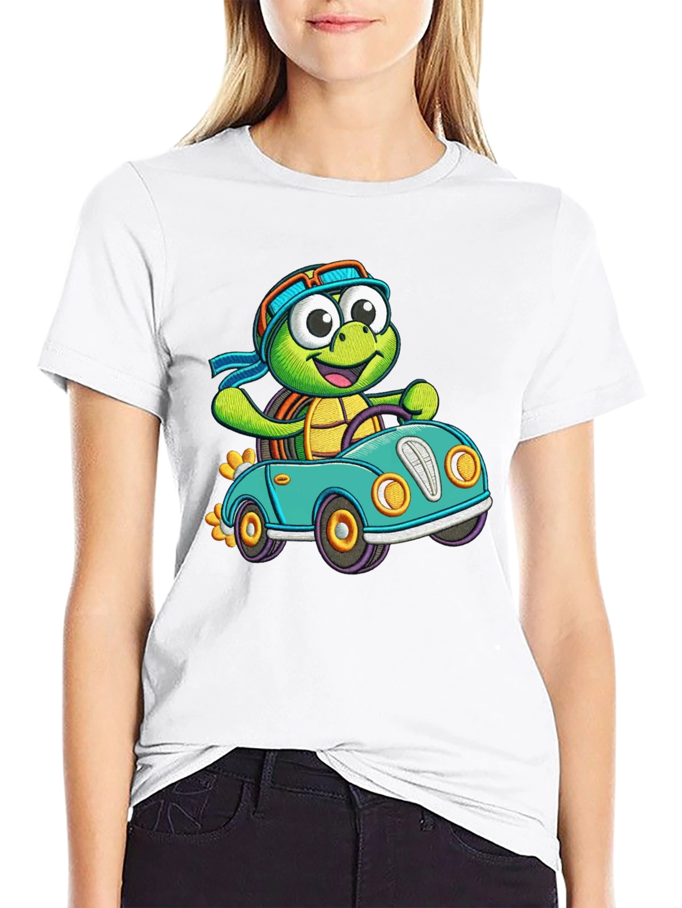 Cartoon Turtle Driving T-Shirt