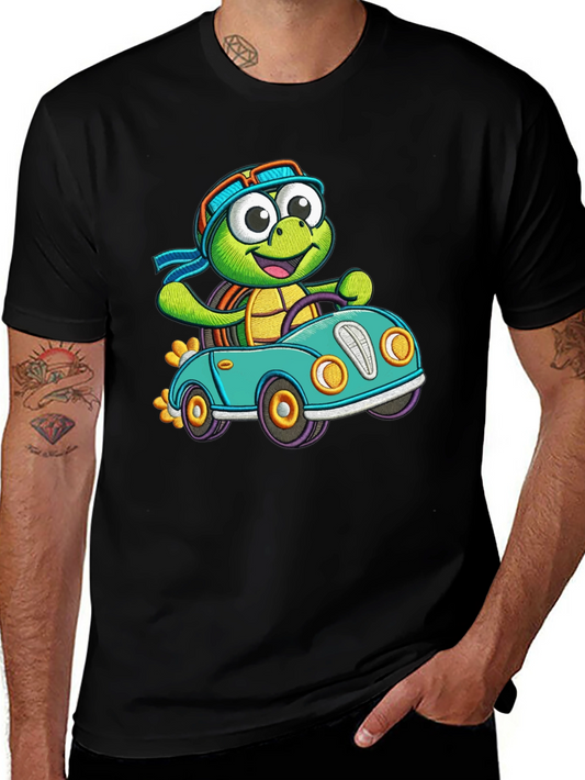 Cartoon Turtle Driving T-Shirt