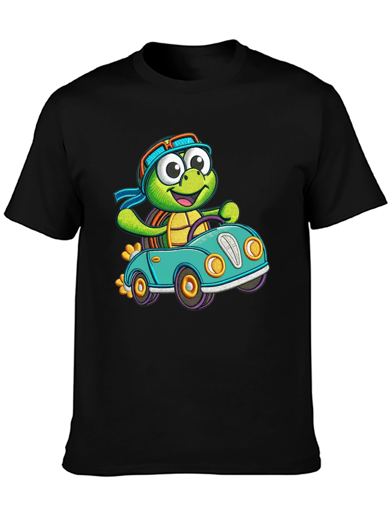 Cartoon Turtle Driving T-Shirt