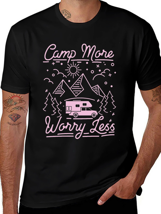 Camp More Worry Less Black T-Shirt