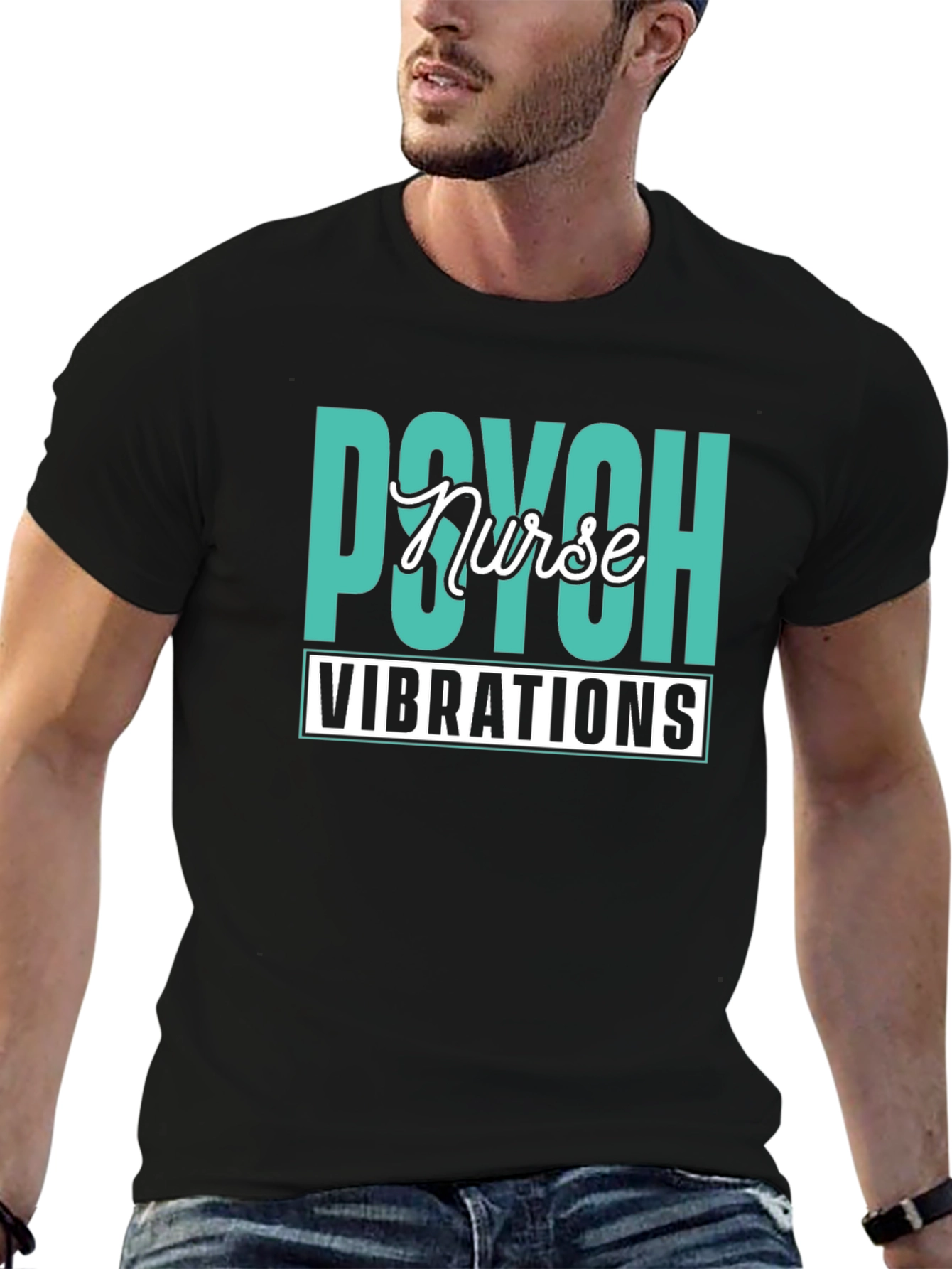 Psych Nurse Vibrations Black T-Shirt