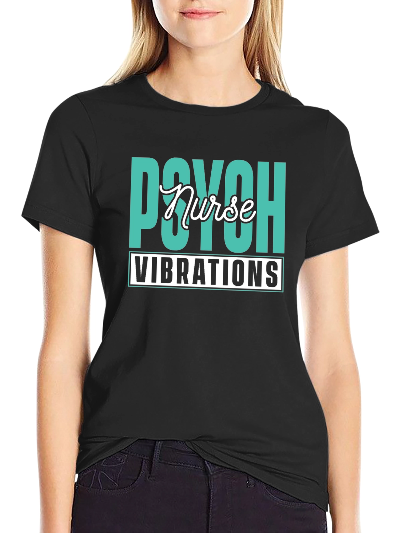 Psych Nurse Vibrations Black T-Shirt