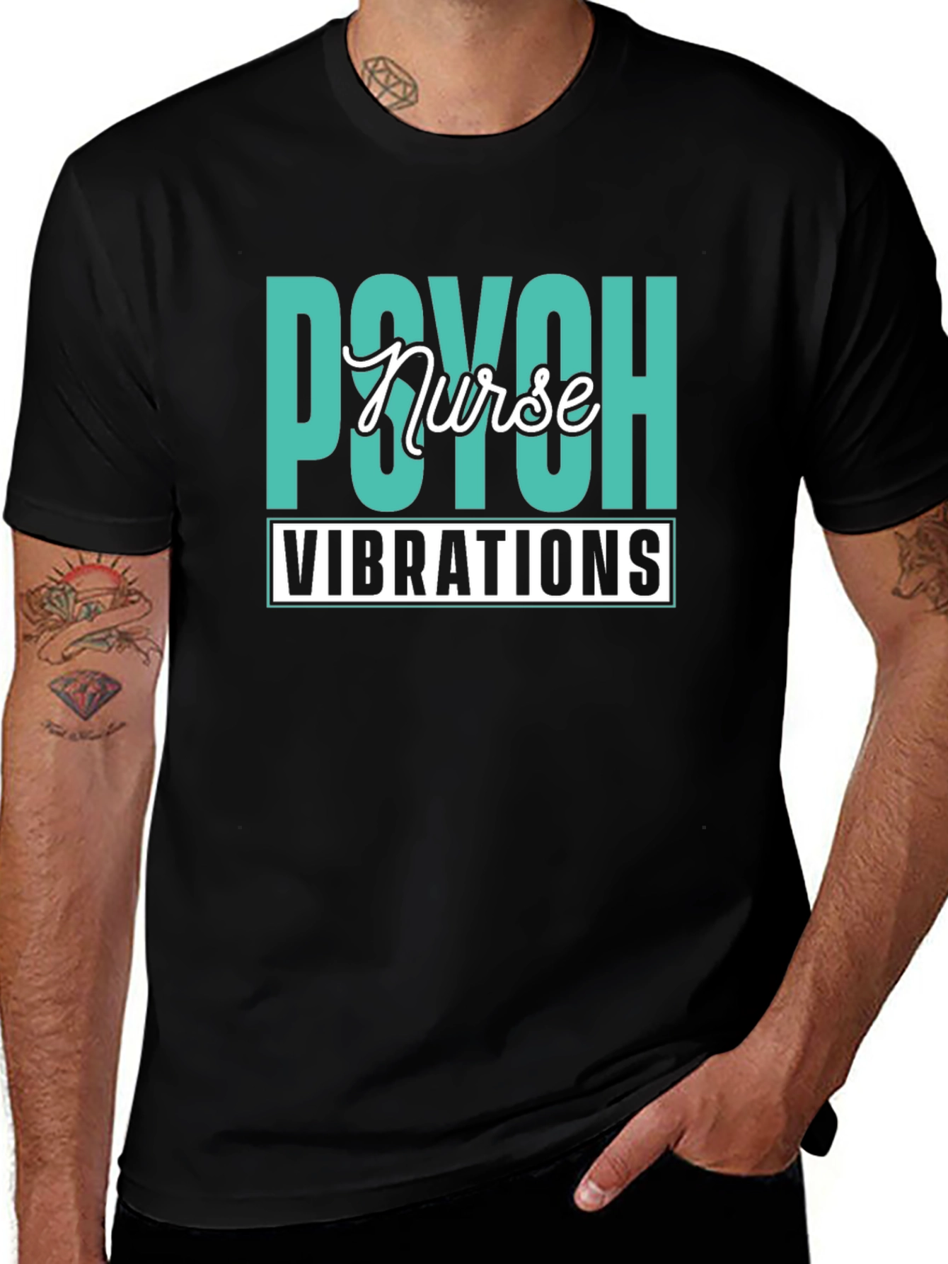 Psych Nurse Vibrations Black T-Shirt