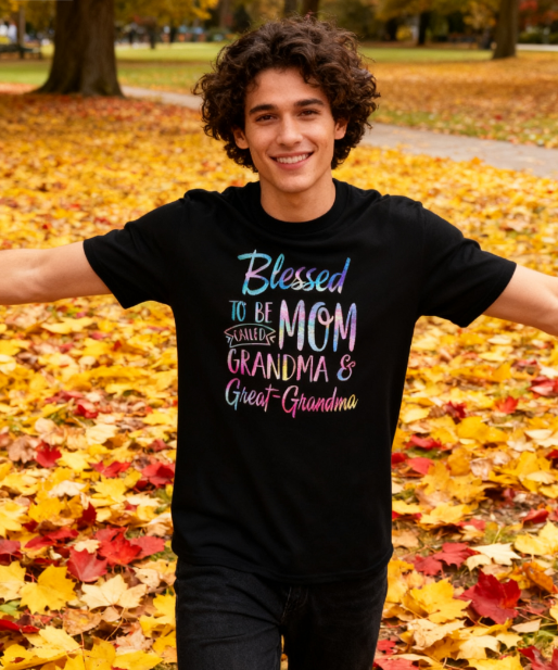 Blessed Multigenerational Mom Grandma Great-Grandma 100% Cotton T-Shirt - Unisex Versatile Family Pride TeeT584490