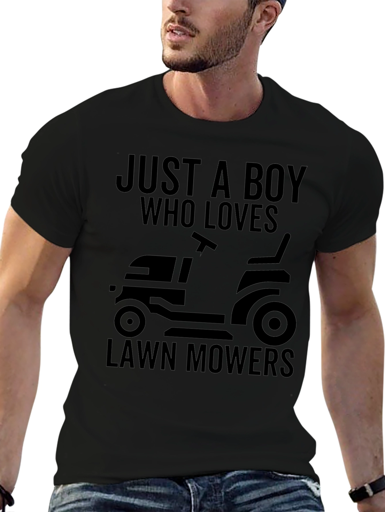 Boy Who Loves Lawn Mowers Graphic Tee