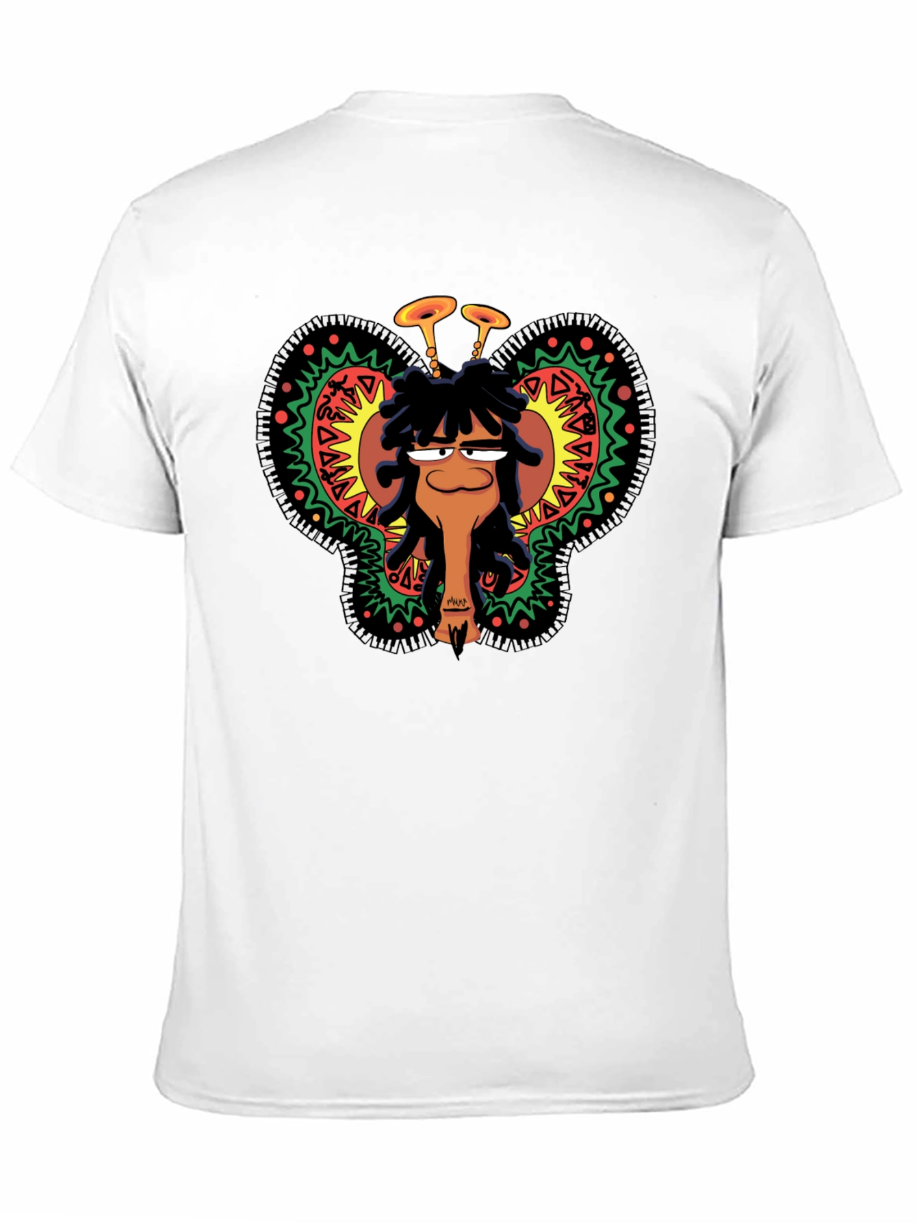 Funky Butterfly Graphic Tee - Black