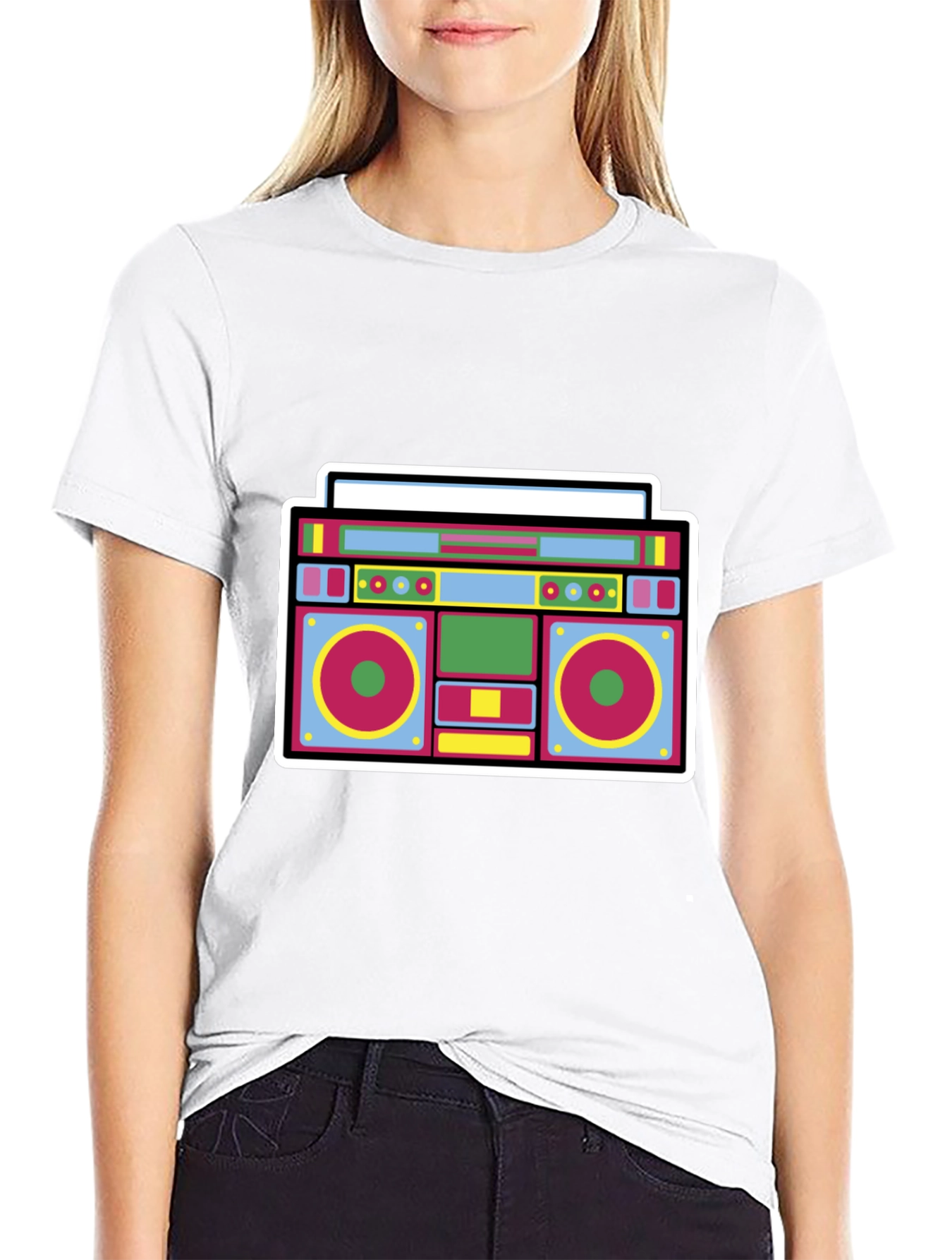 Retro Boombox Graphic Tee - Cool 80s Style!