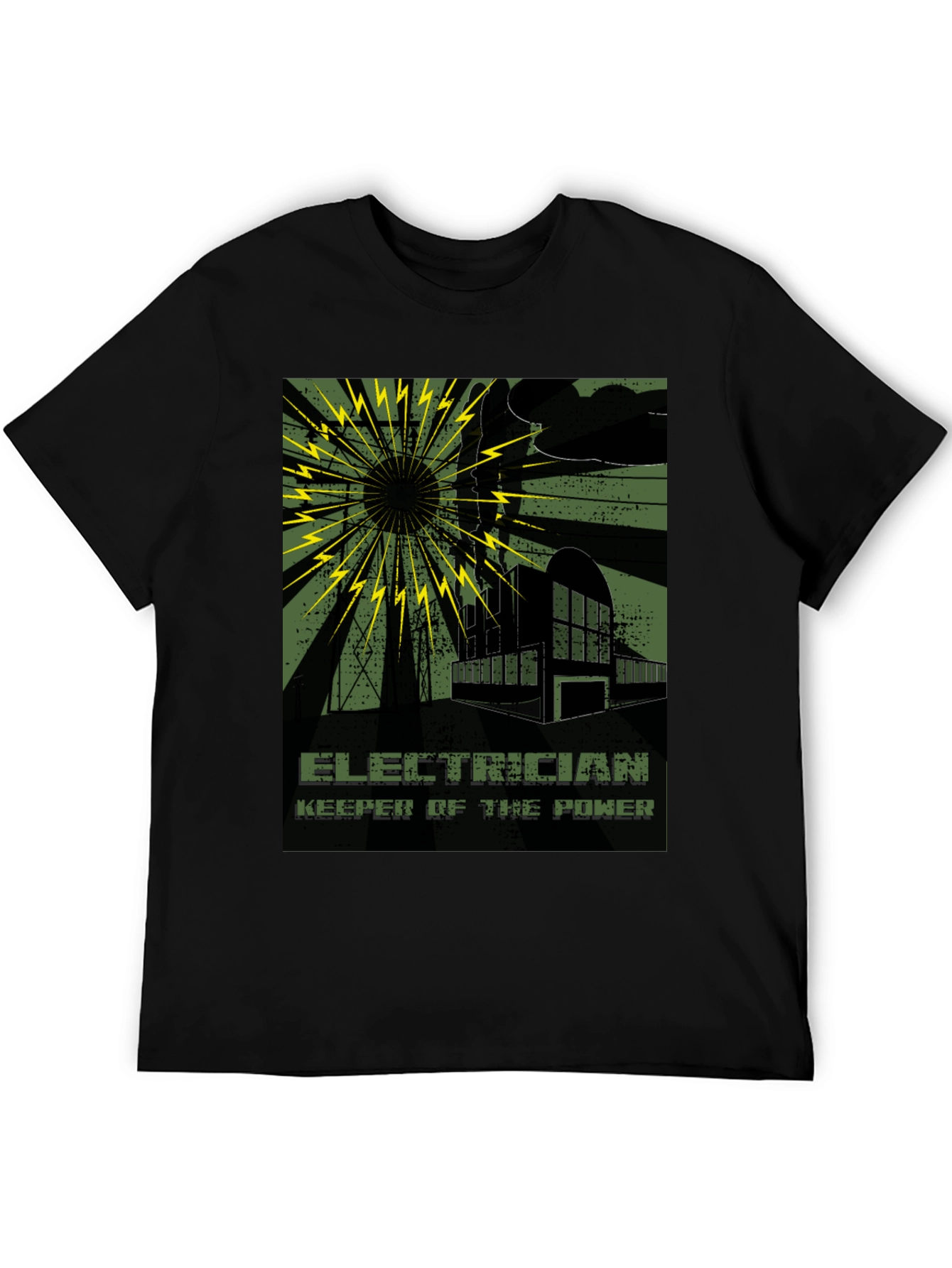 Electrician Keeper of the Power Black T-Shirt