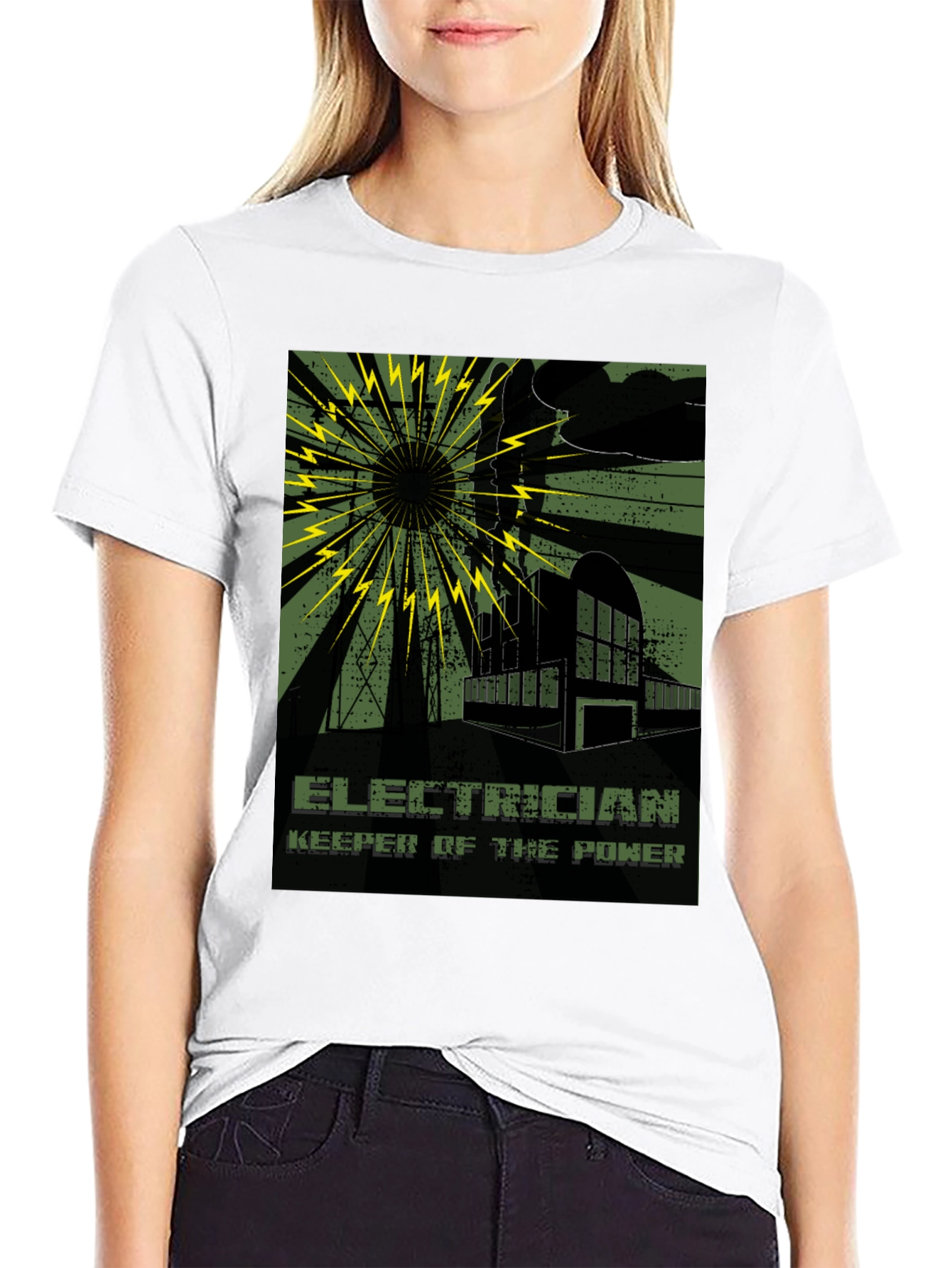 Electrician Keeper of the Power Black T-Shirt