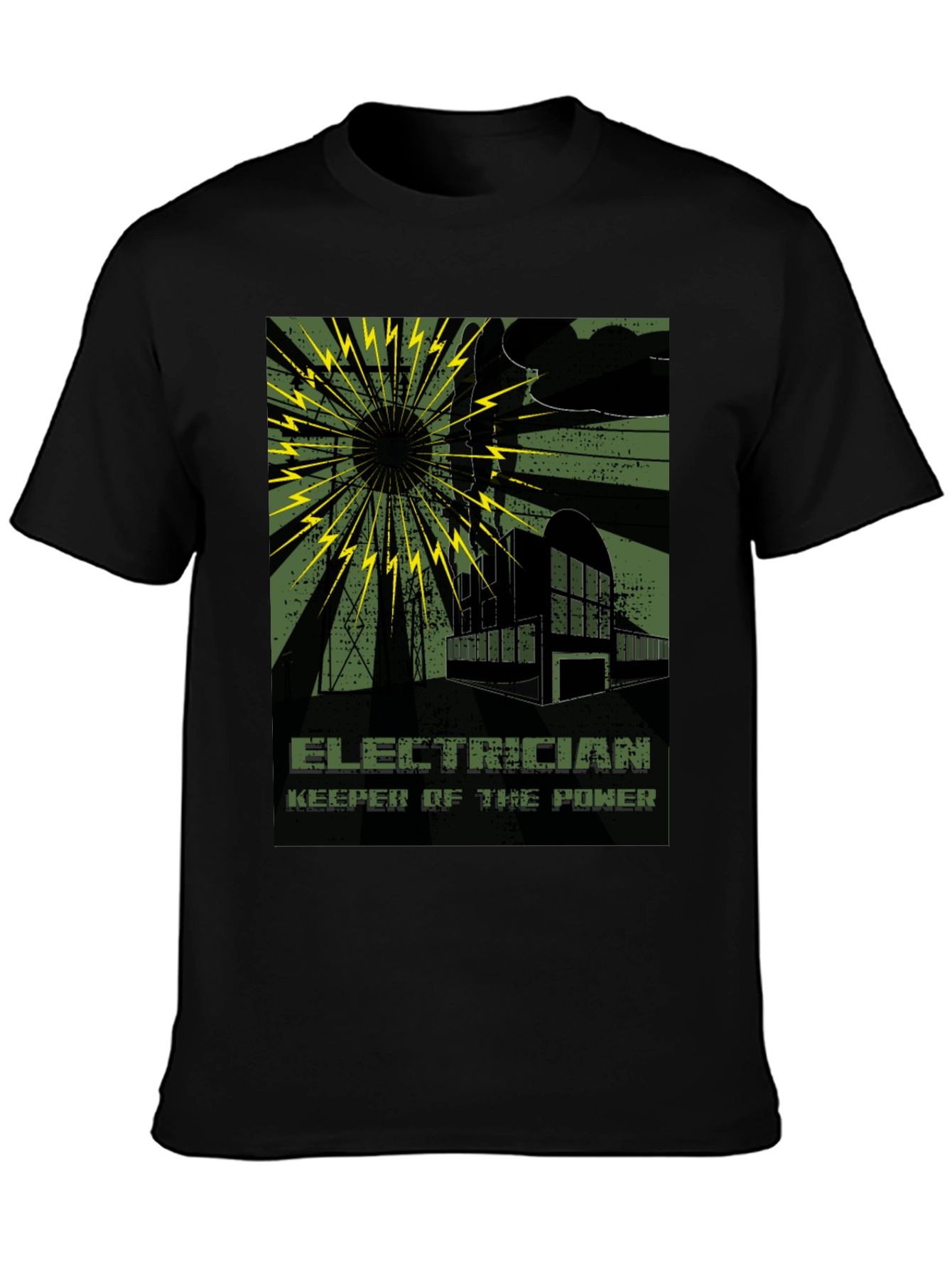 Electrician Keeper of the Power Black T-Shirt