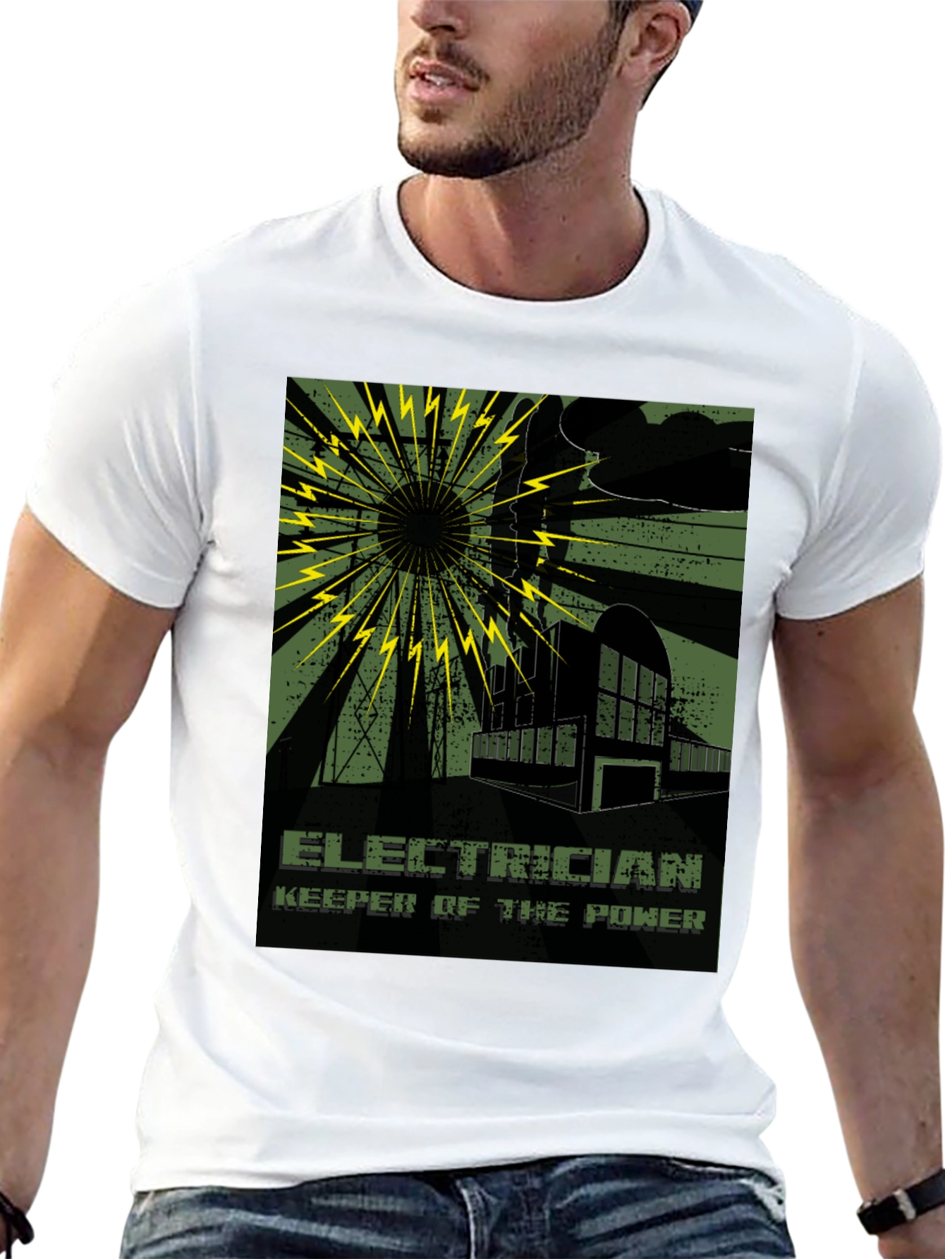Electrician Keeper of the Power Black T-Shirt
