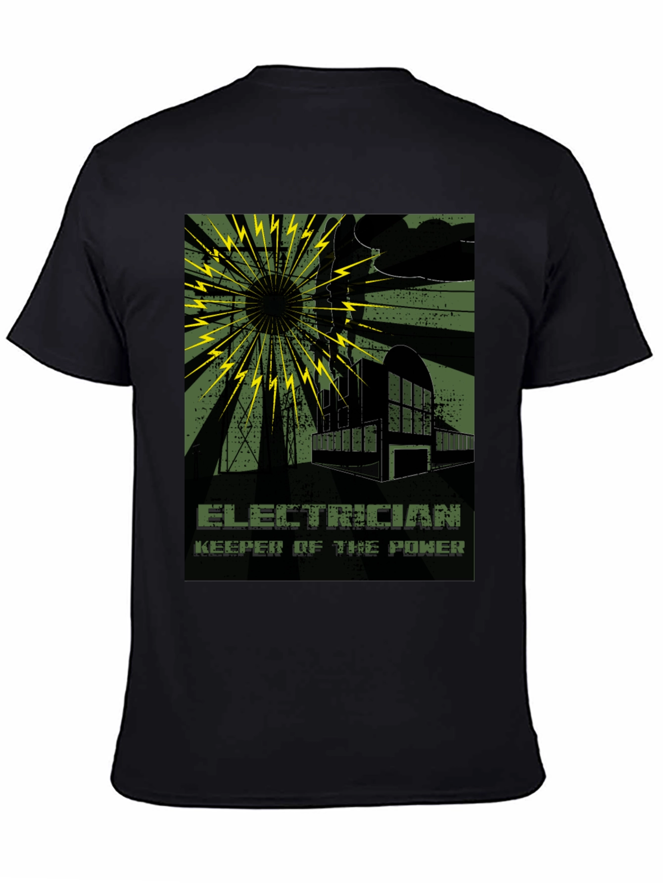 Electrician Keeper of the Power Black T-Shirt